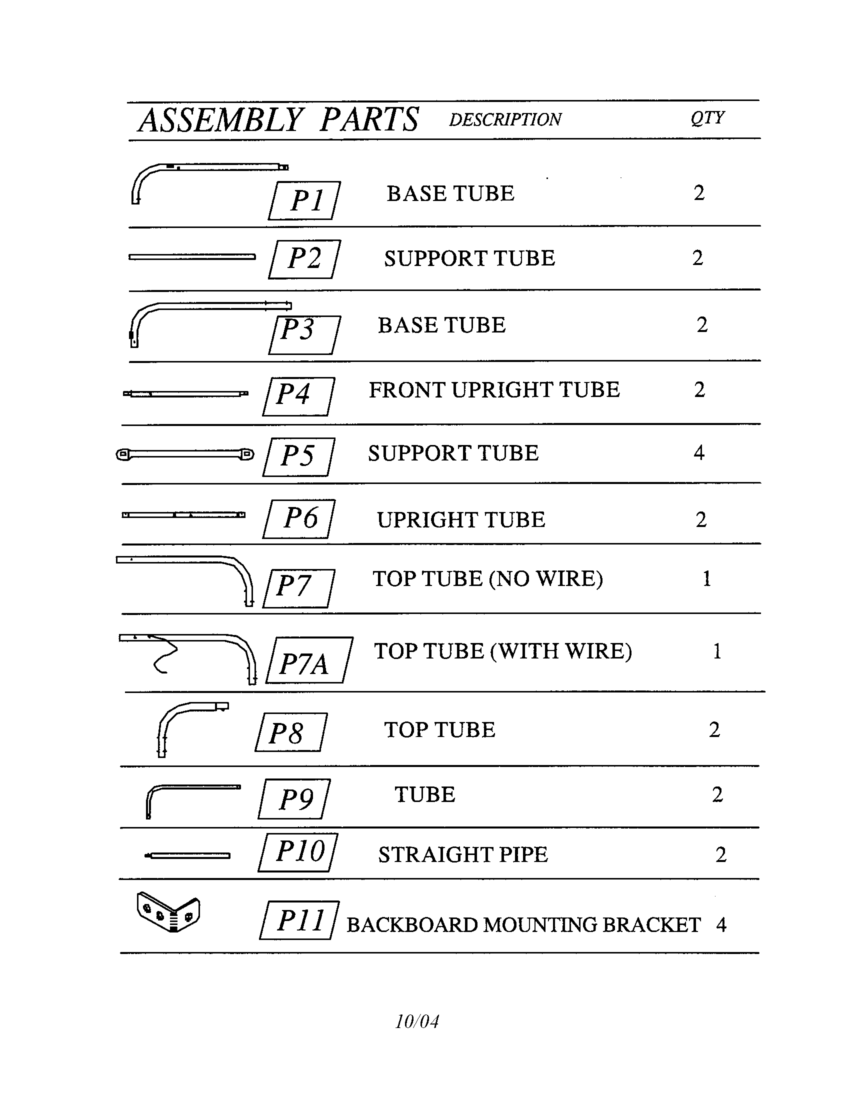 Escalade M01901 assembly parts diagram