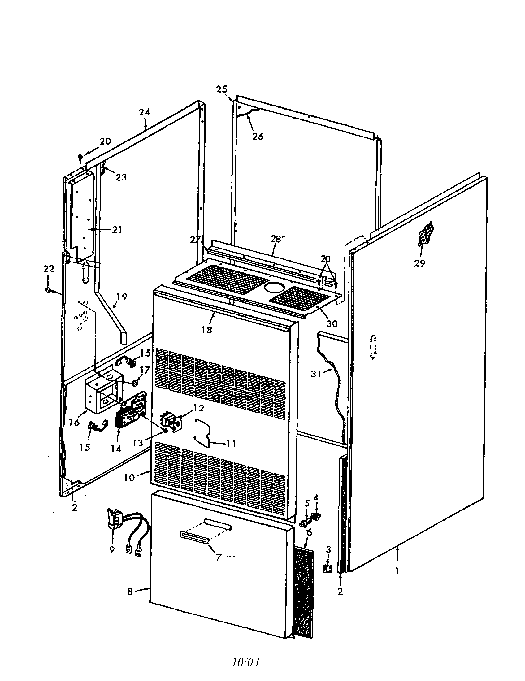ICP HUGE125BH02 panels/fan door diagram