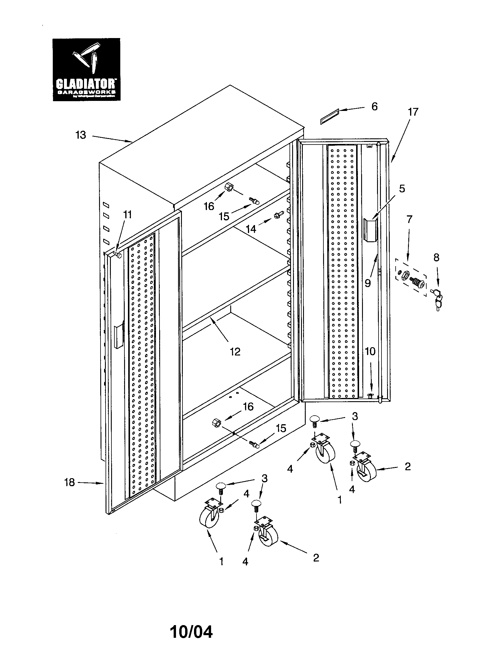 Gladiator GATGB000LG01 tall gearbox parts diagram