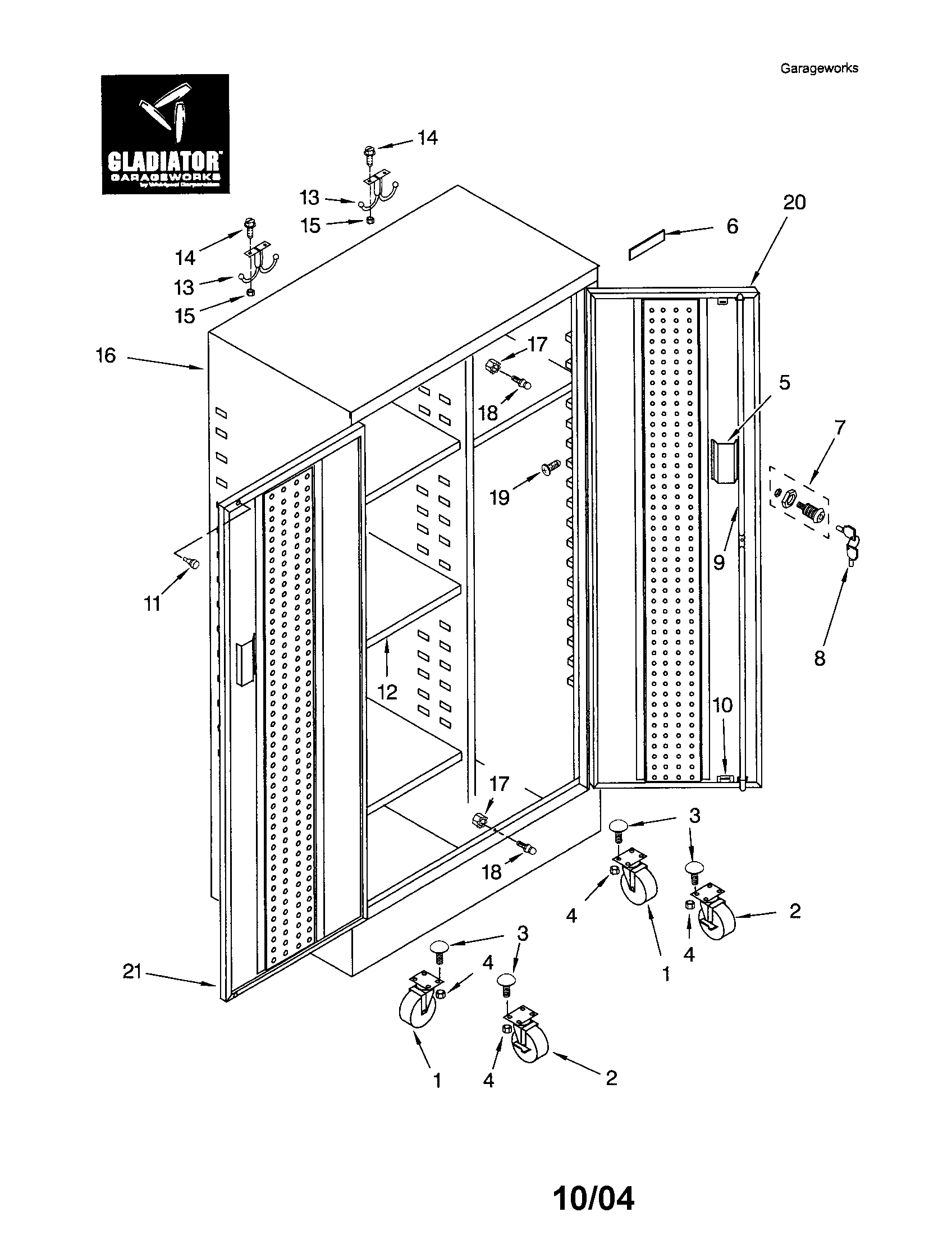 Gladiator GATGBL00LG01 tall gearbox locker parts diagram