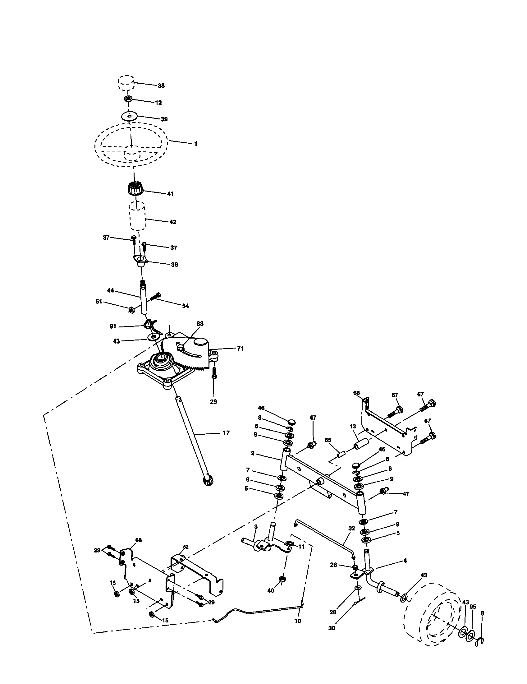 Craftsman 917277442 steering assembly diagram