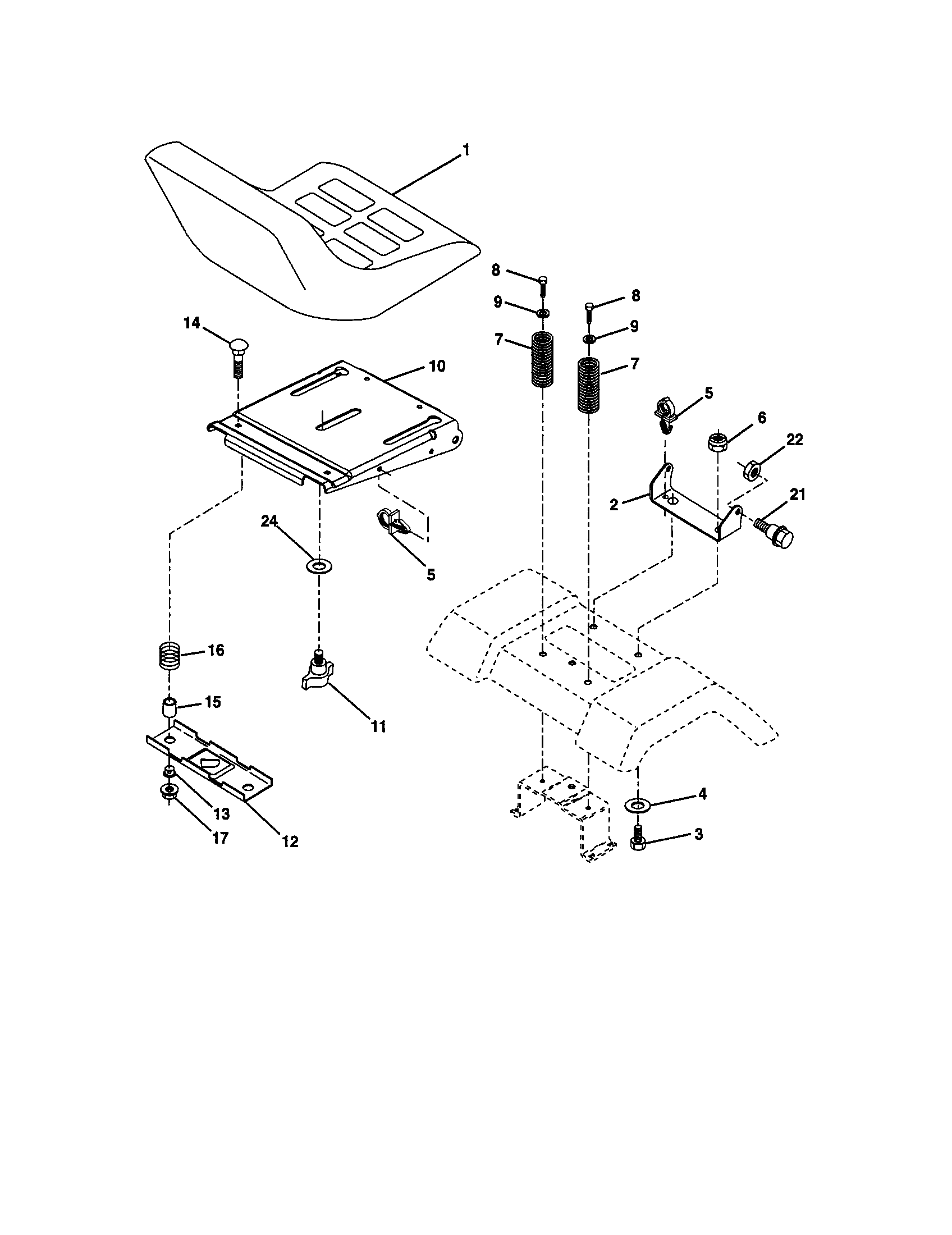 Craftsman 917277442 seat assembly diagram