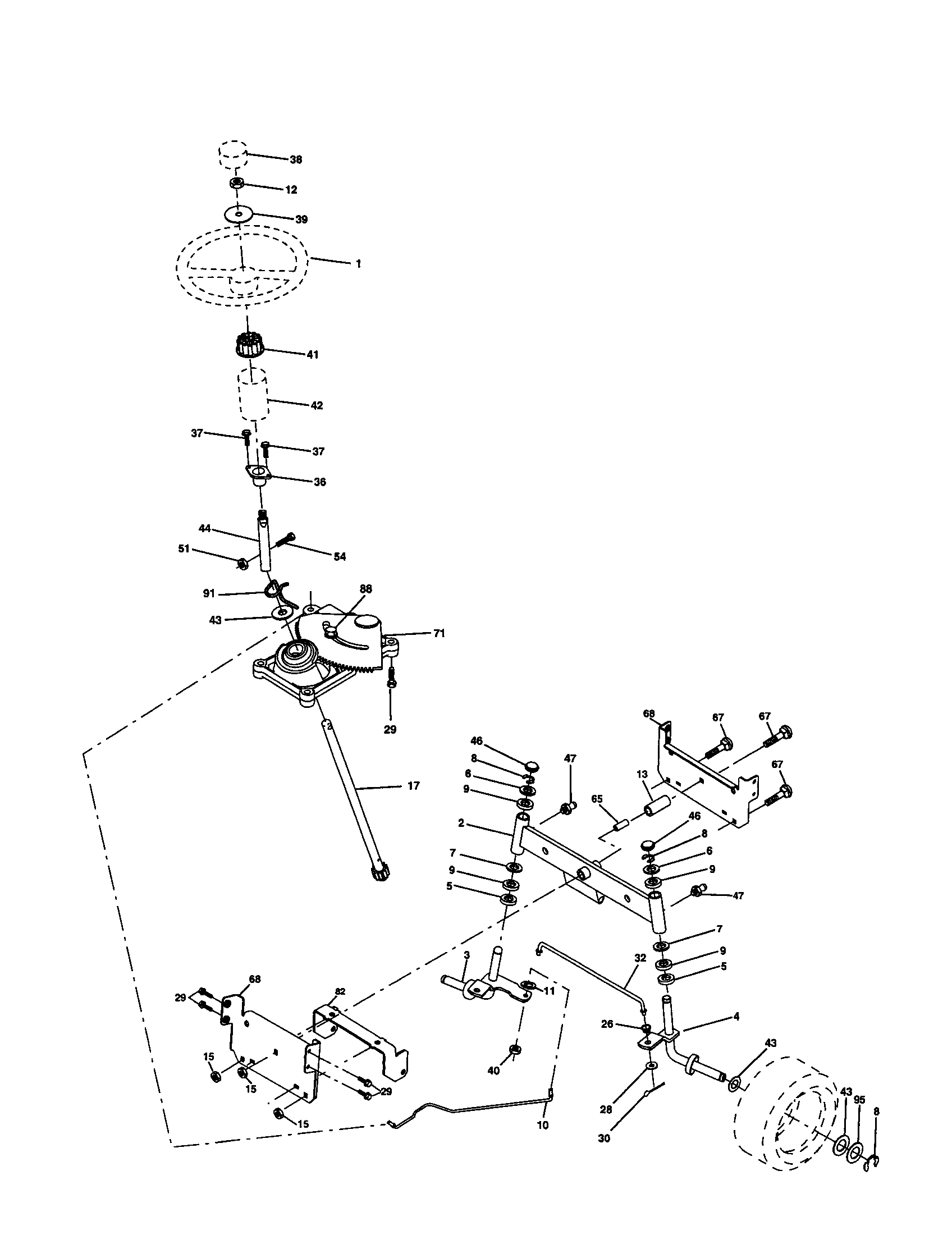 Craftsman 917277363 steering assembly diagram
