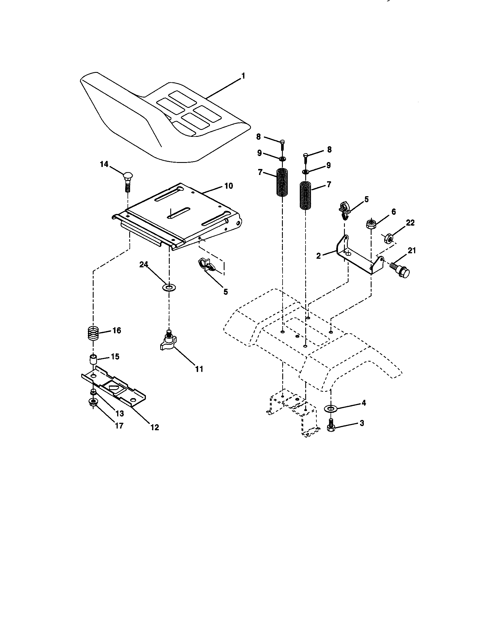 Craftsman 917277363 seat assembly diagram