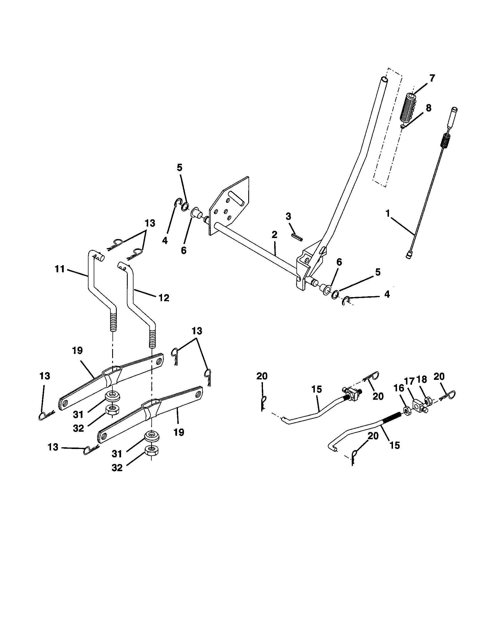 Craftsman 917277363 mower lift diagram