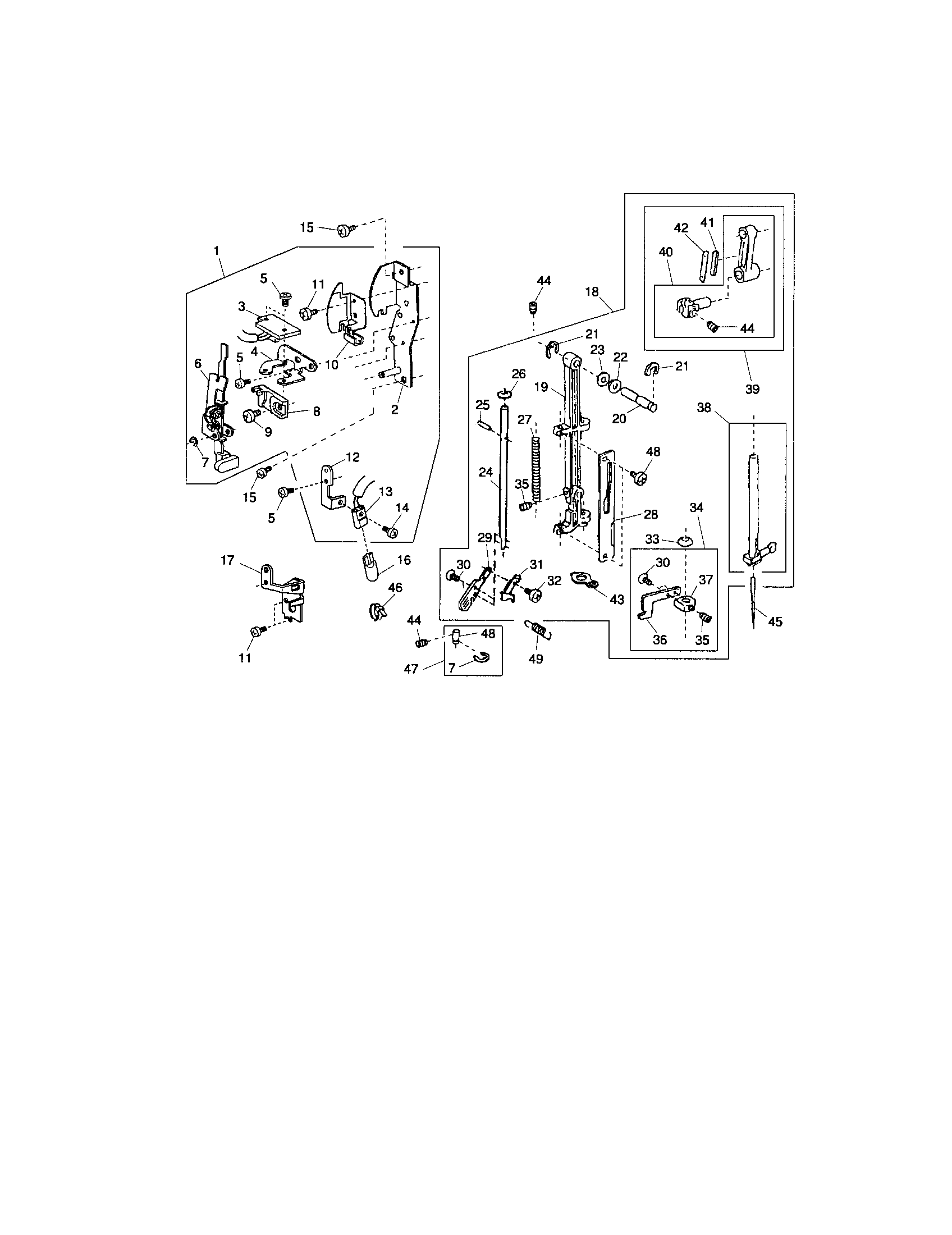 Kenmore 38519233400 front set plate/needle bar supporter diagram