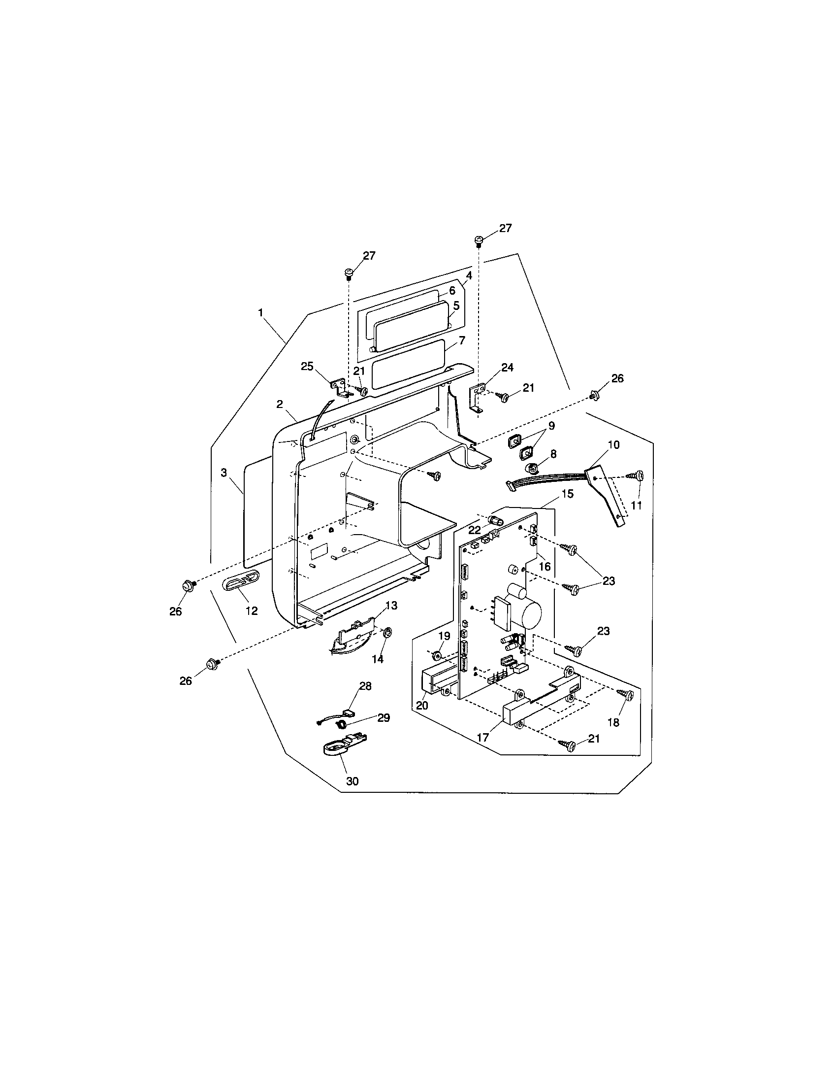 Kenmore 38519233400 front cover/slide lever diagram