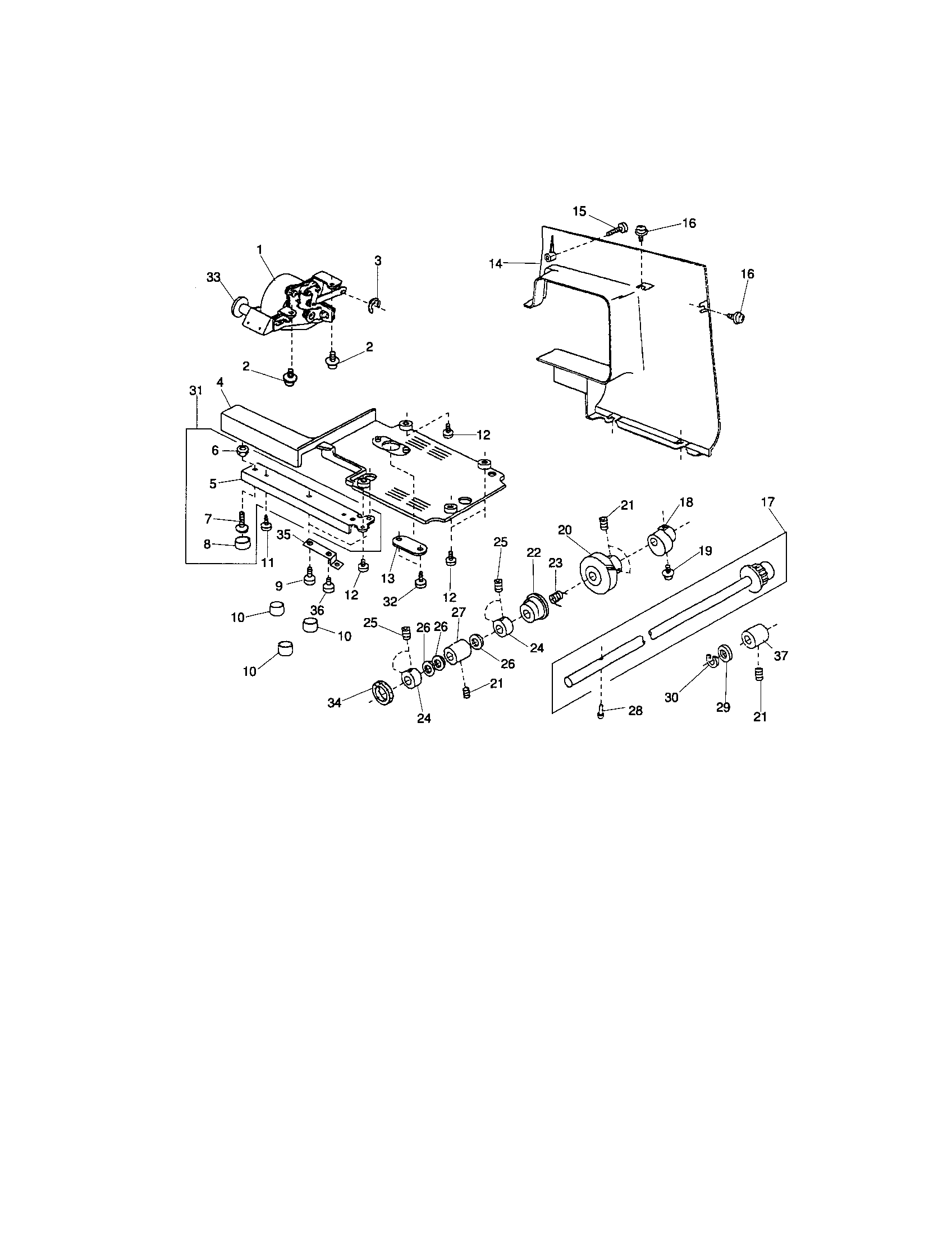Kenmore 38519233400 stepping motor feed unit diagram