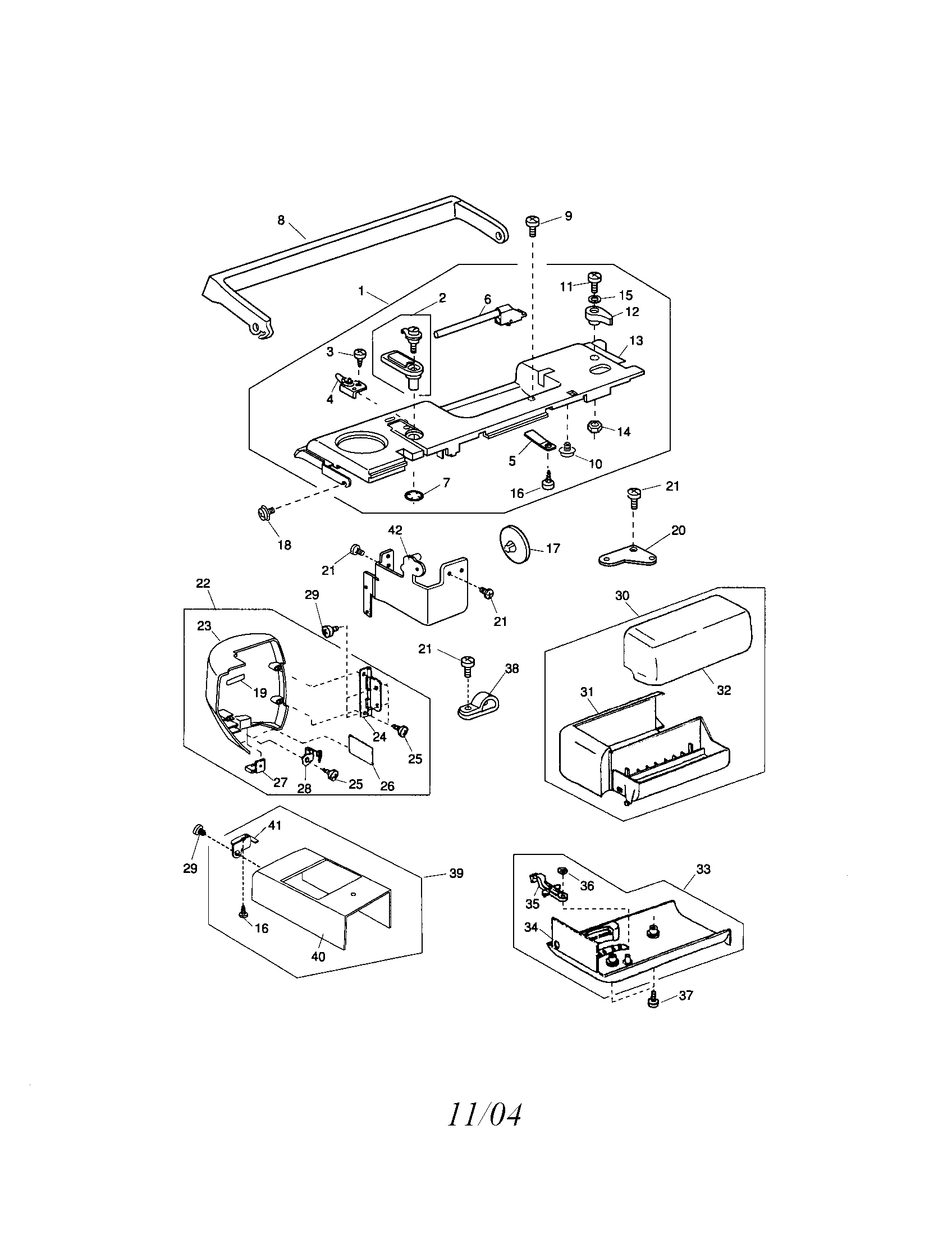 Kenmore 38519606400 top cover/handle diagram