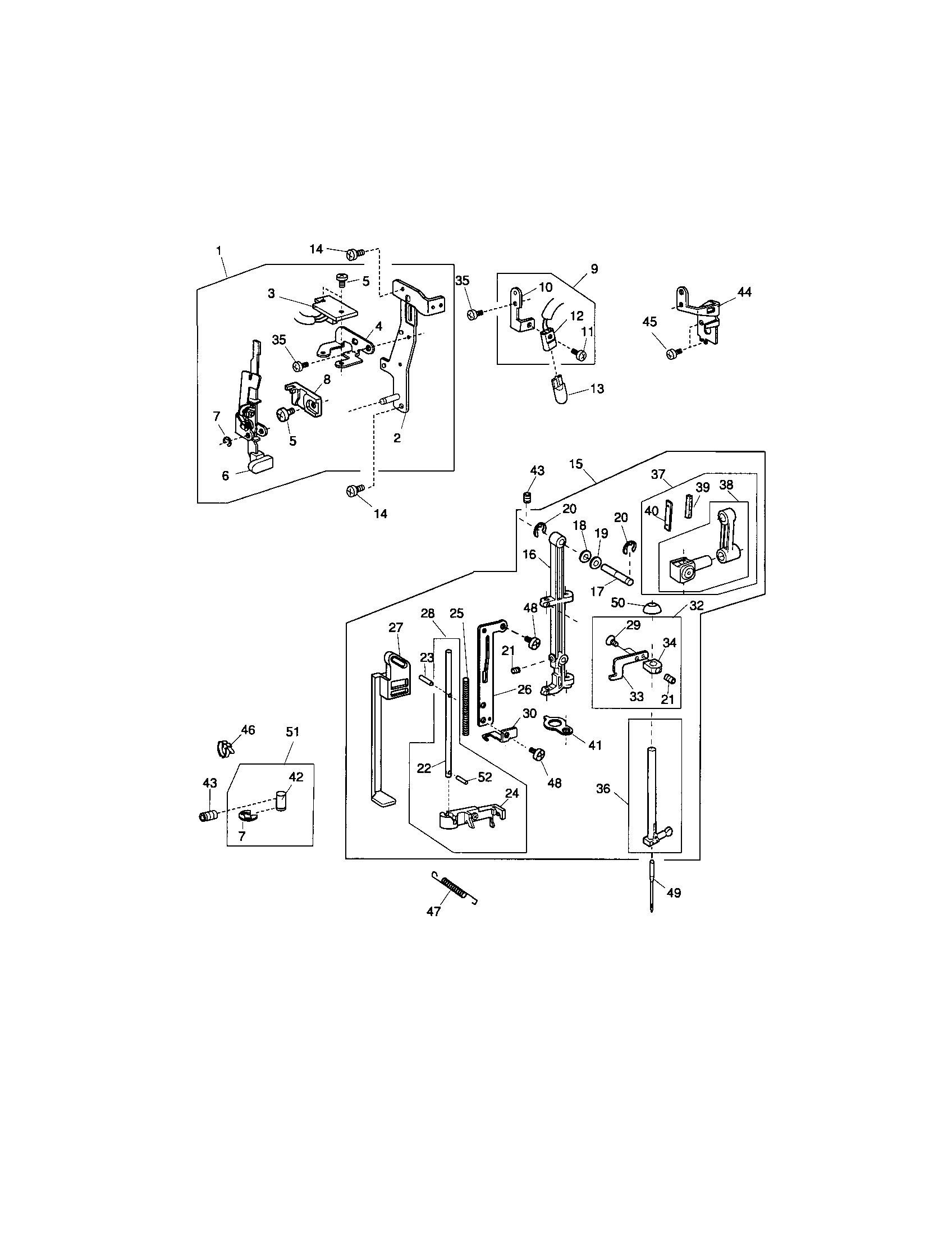 Kenmore 38519606400 front set plate/needlebar supporter diagram