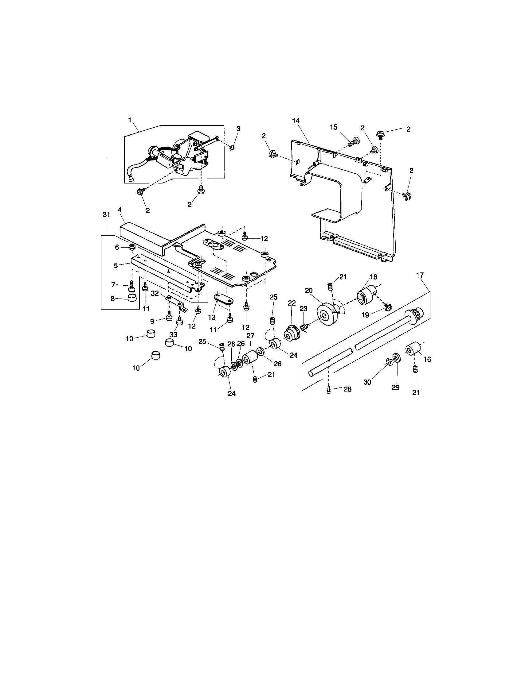 Kenmore 38519606400 stepping motor feed unit diagram