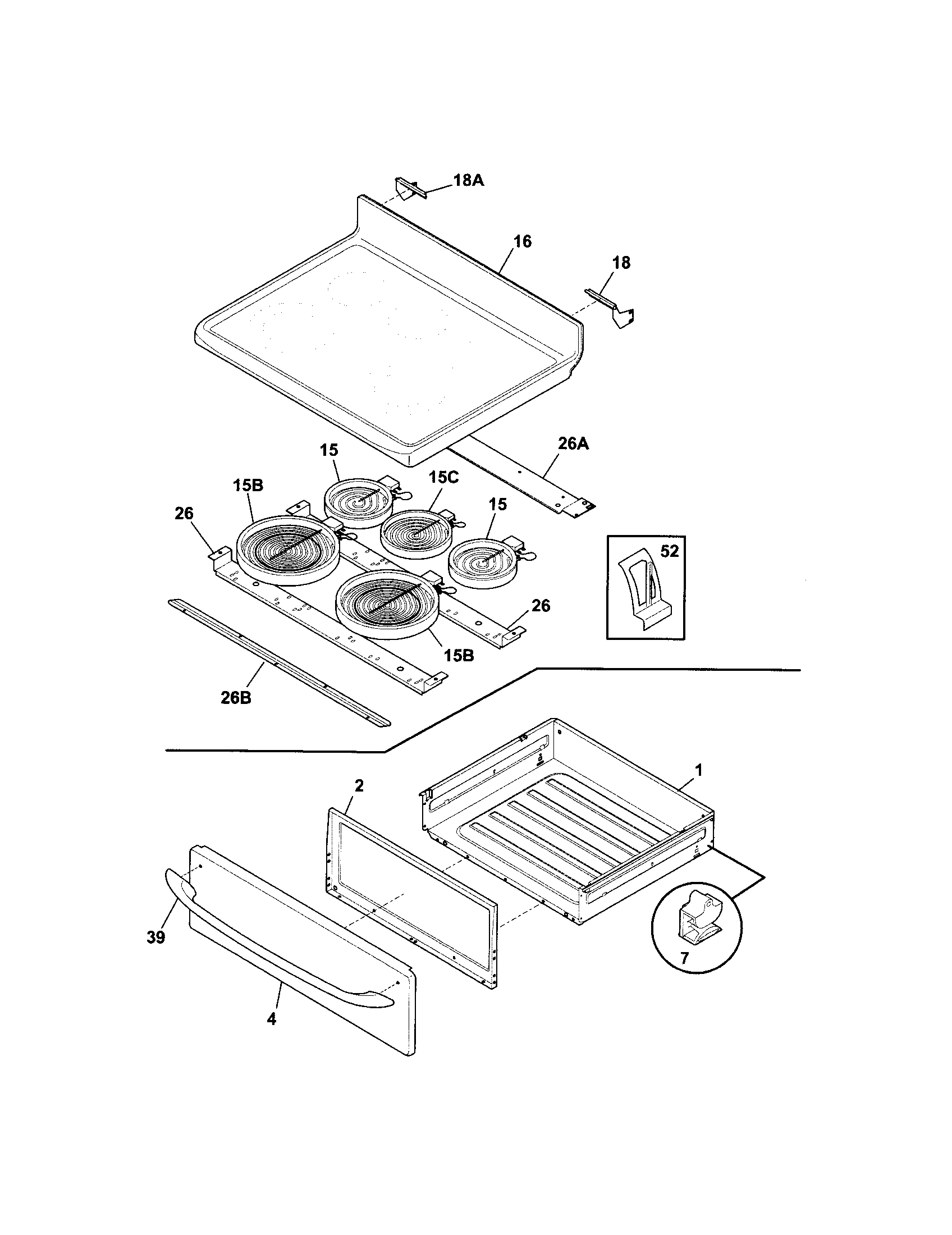 Kenmore 79096313402 top/drawer diagram