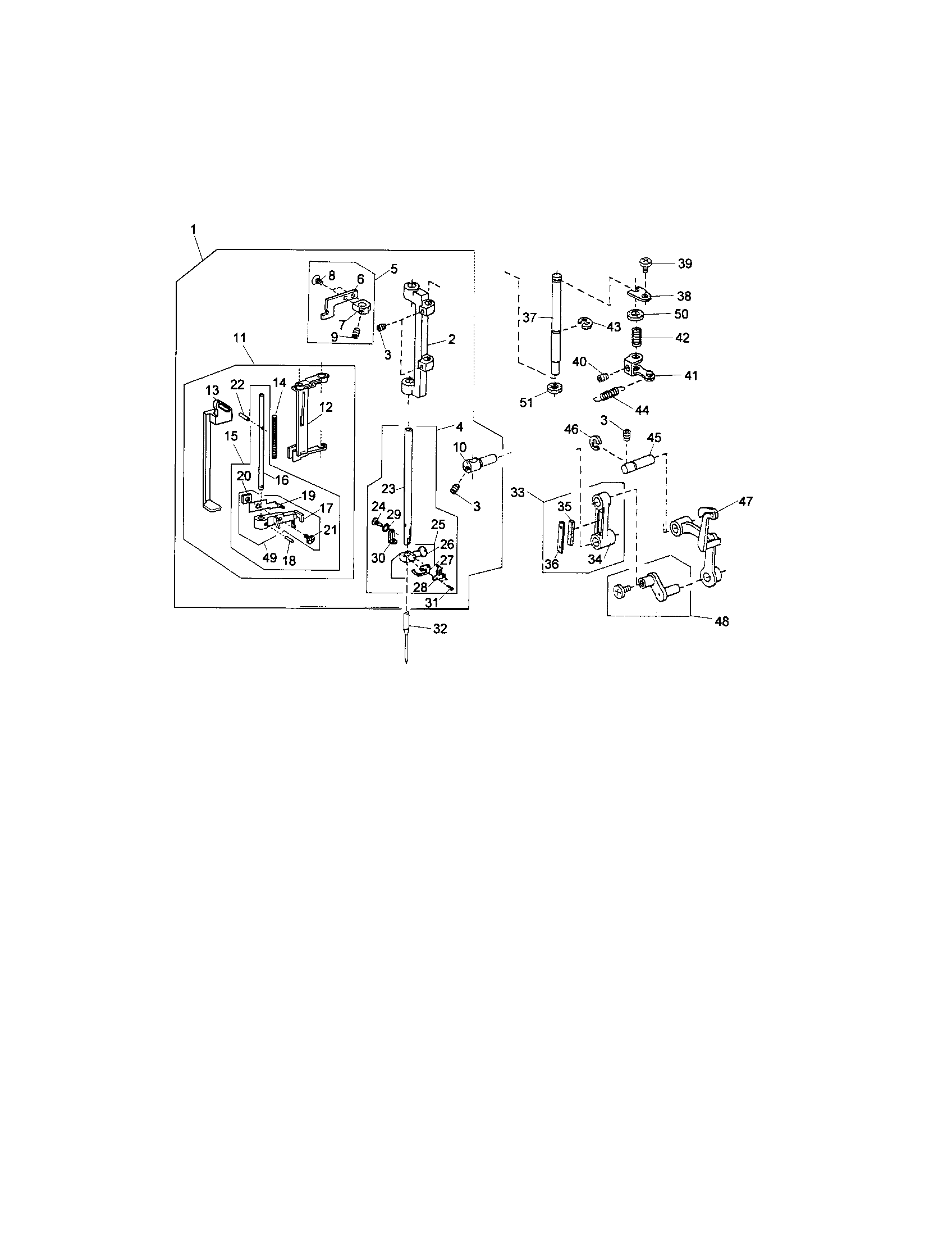 Kenmore 38516231400 needle bar support unit diagram