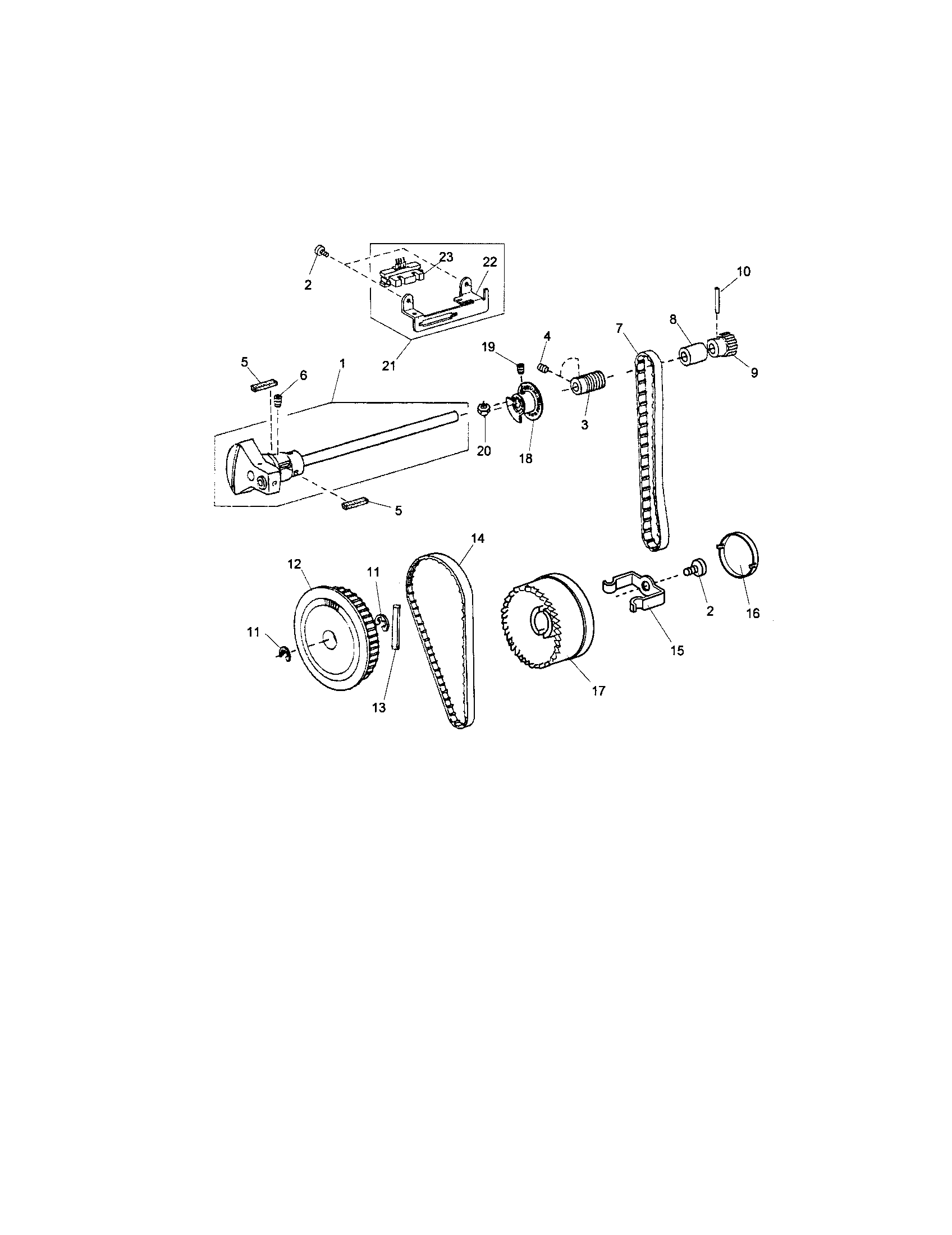 Kenmore 38516231400 upper shaft comp. unit diagram