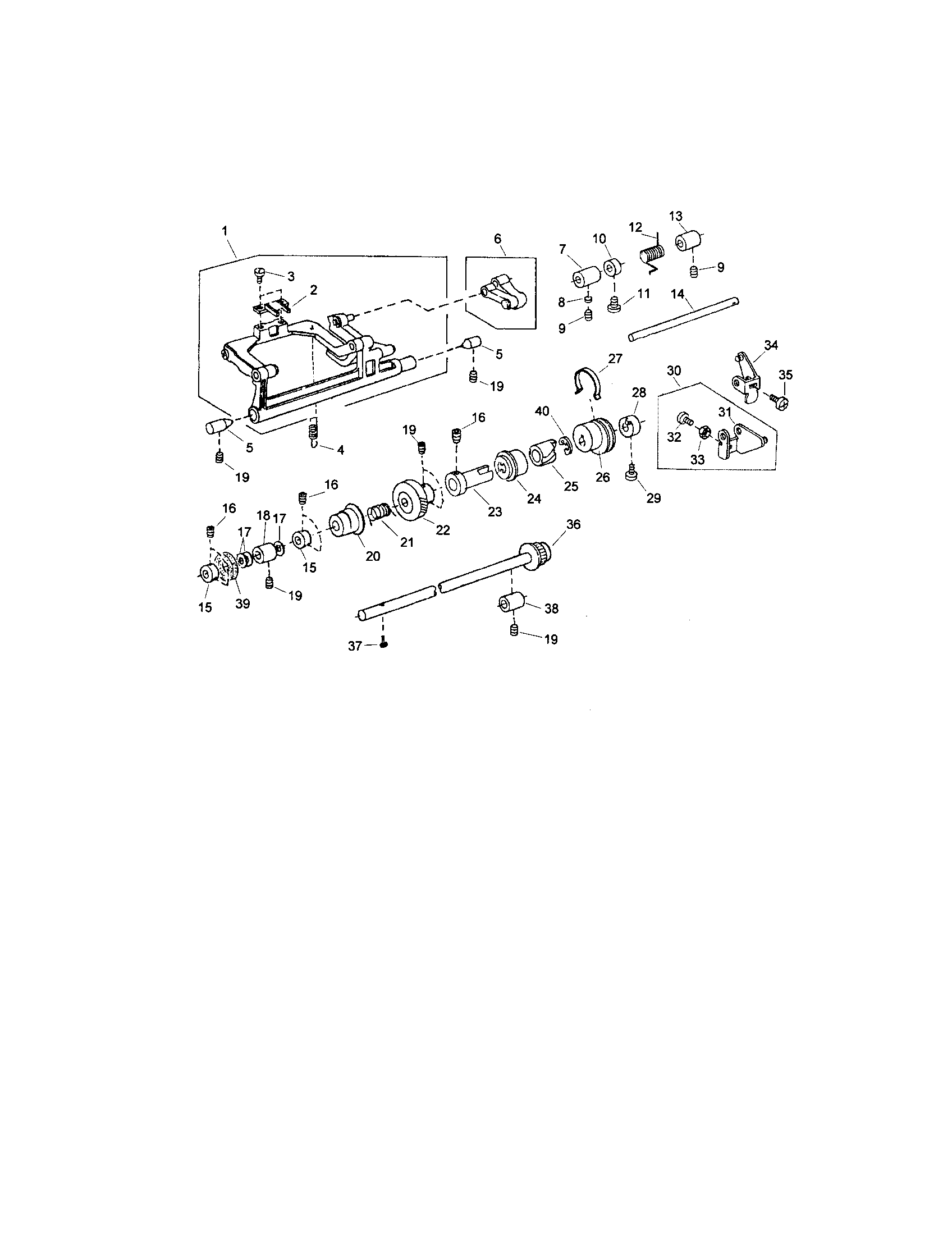Kenmore 38516231400 feed shaft unit diagram