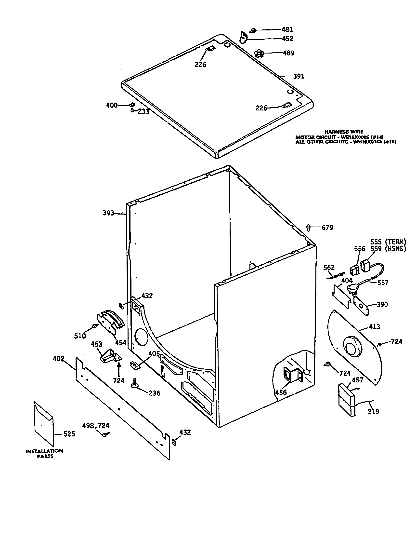 GE DDG7980RCL cabinet assembly diagram