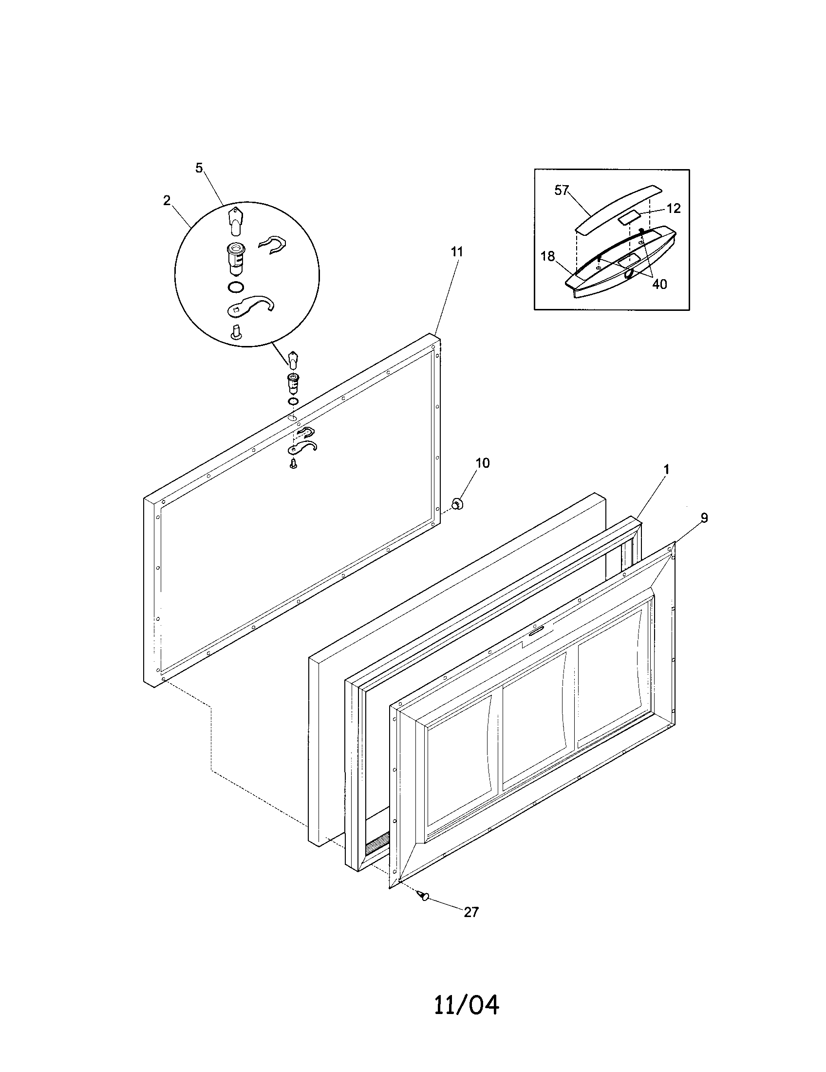 Kenmore 25313511100 door diagram