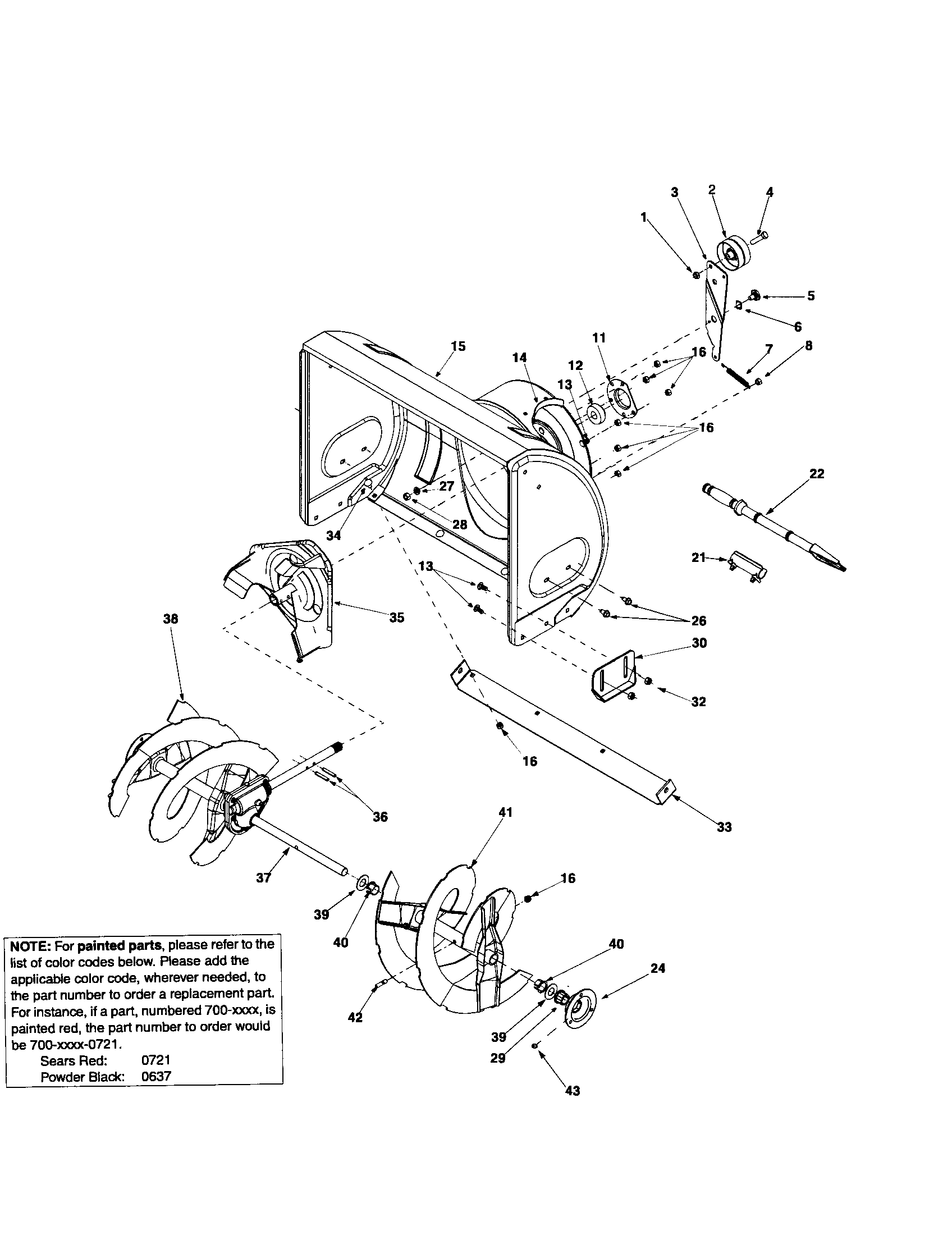 MTD 31AE7H8G799 auger housing/spirals/impeller diagram
