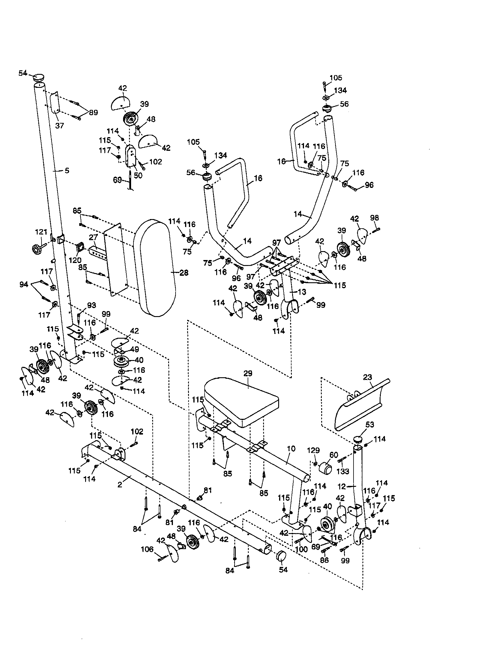 Weider 831154030 left upright/press handle/base diagram
