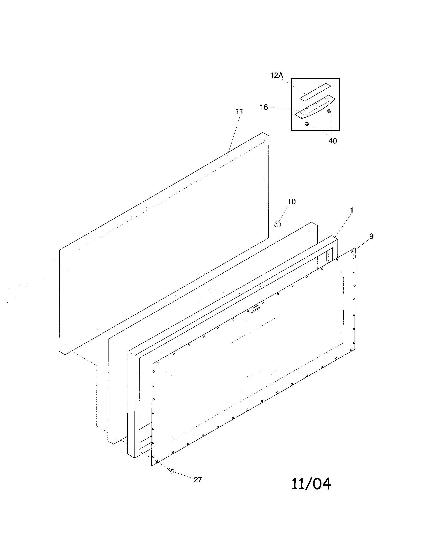 Frigidaire FFC07C2CW8 door diagram