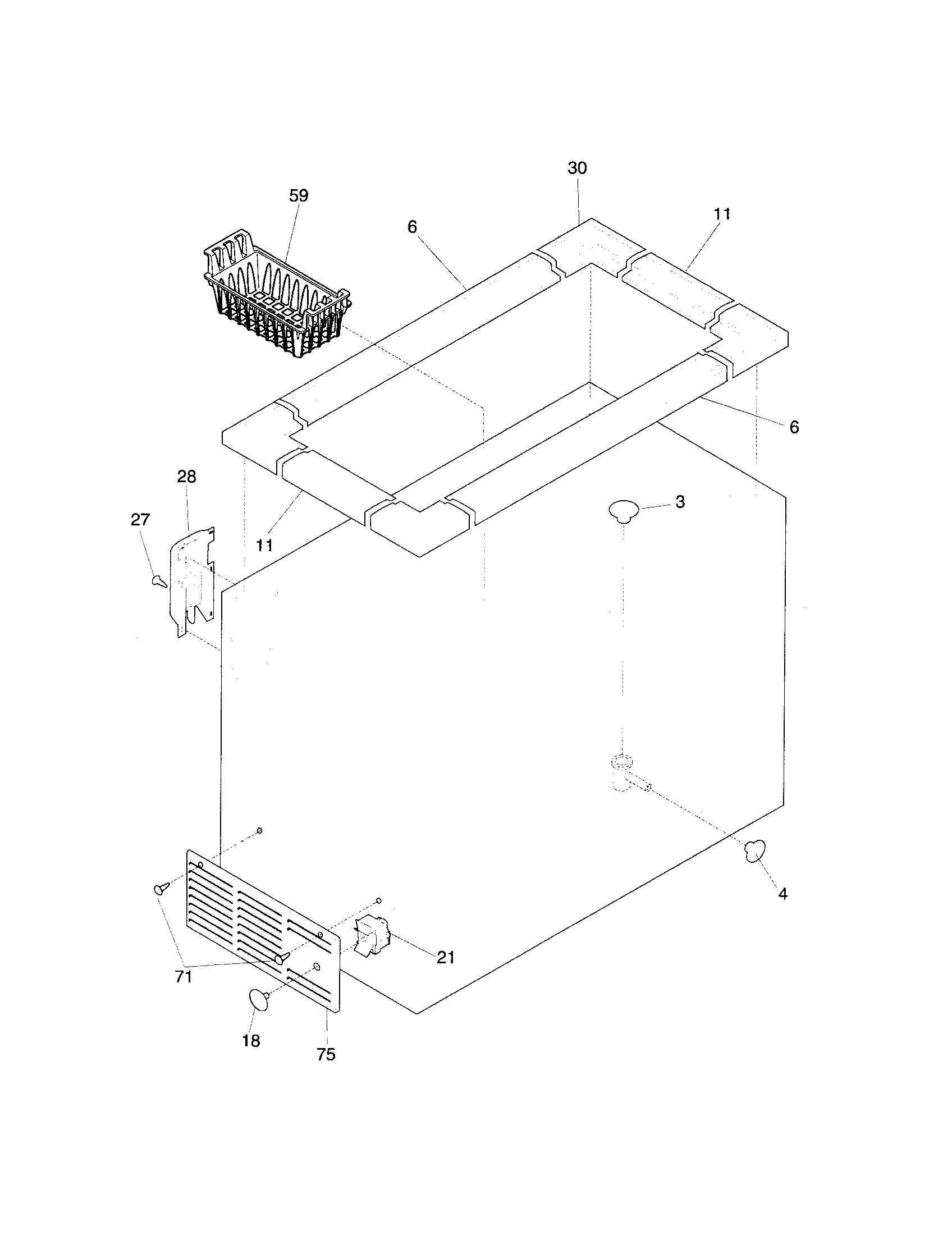 Frigidaire FFC07C2CW8 cabinet diagram