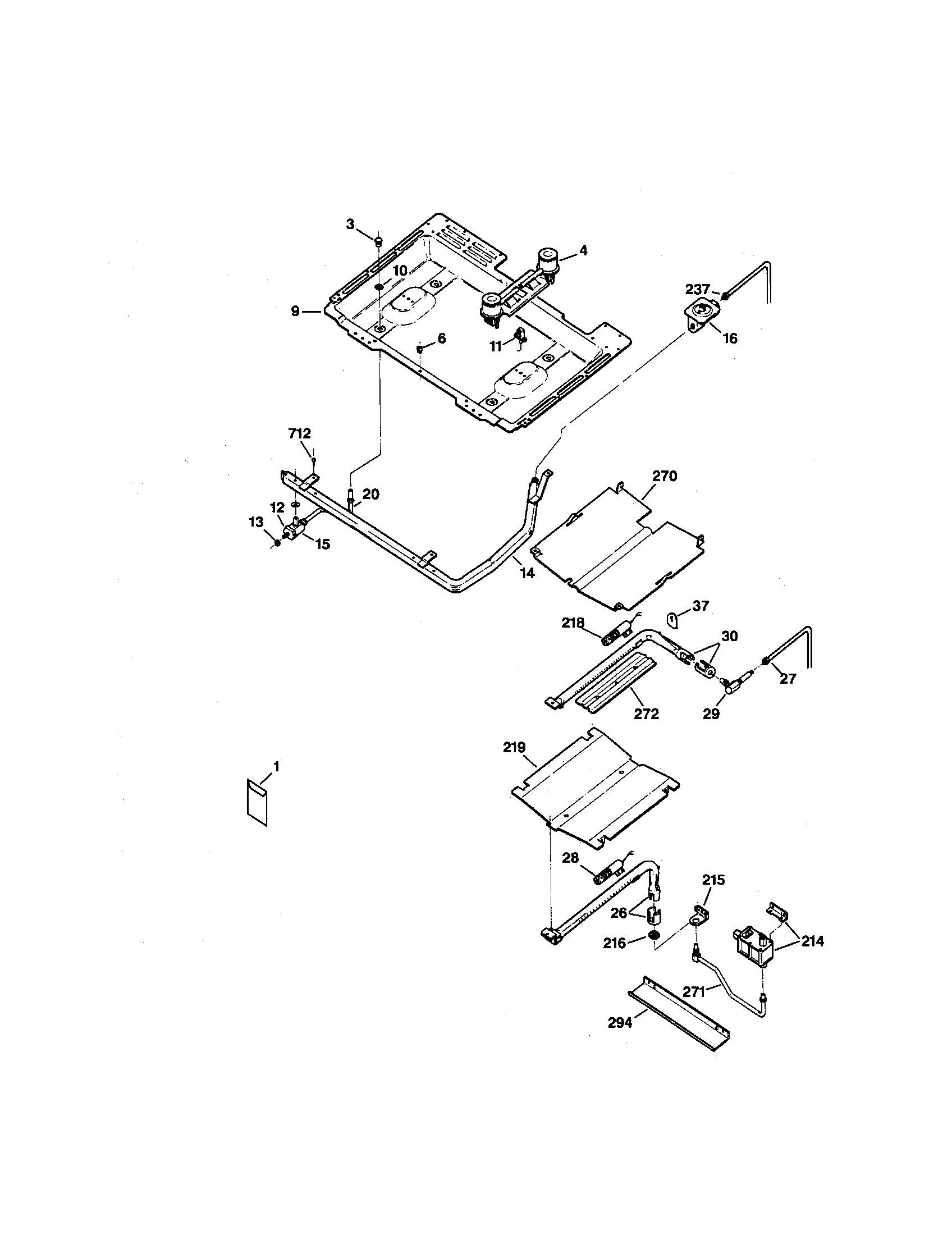 GE JGBP24BEW1AD gas and burner assembly diagram