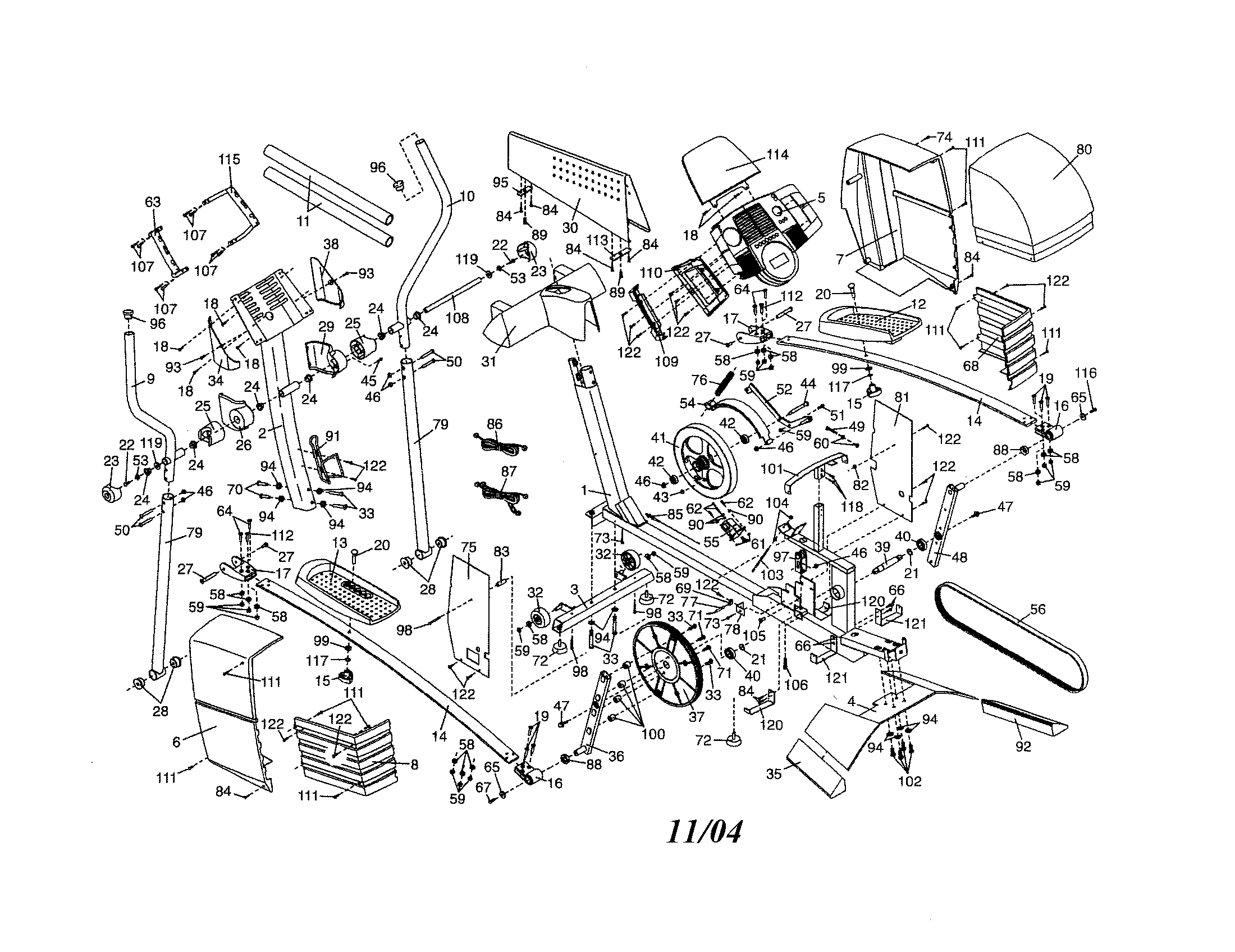 Proform PFEL71032 elliptical diagram