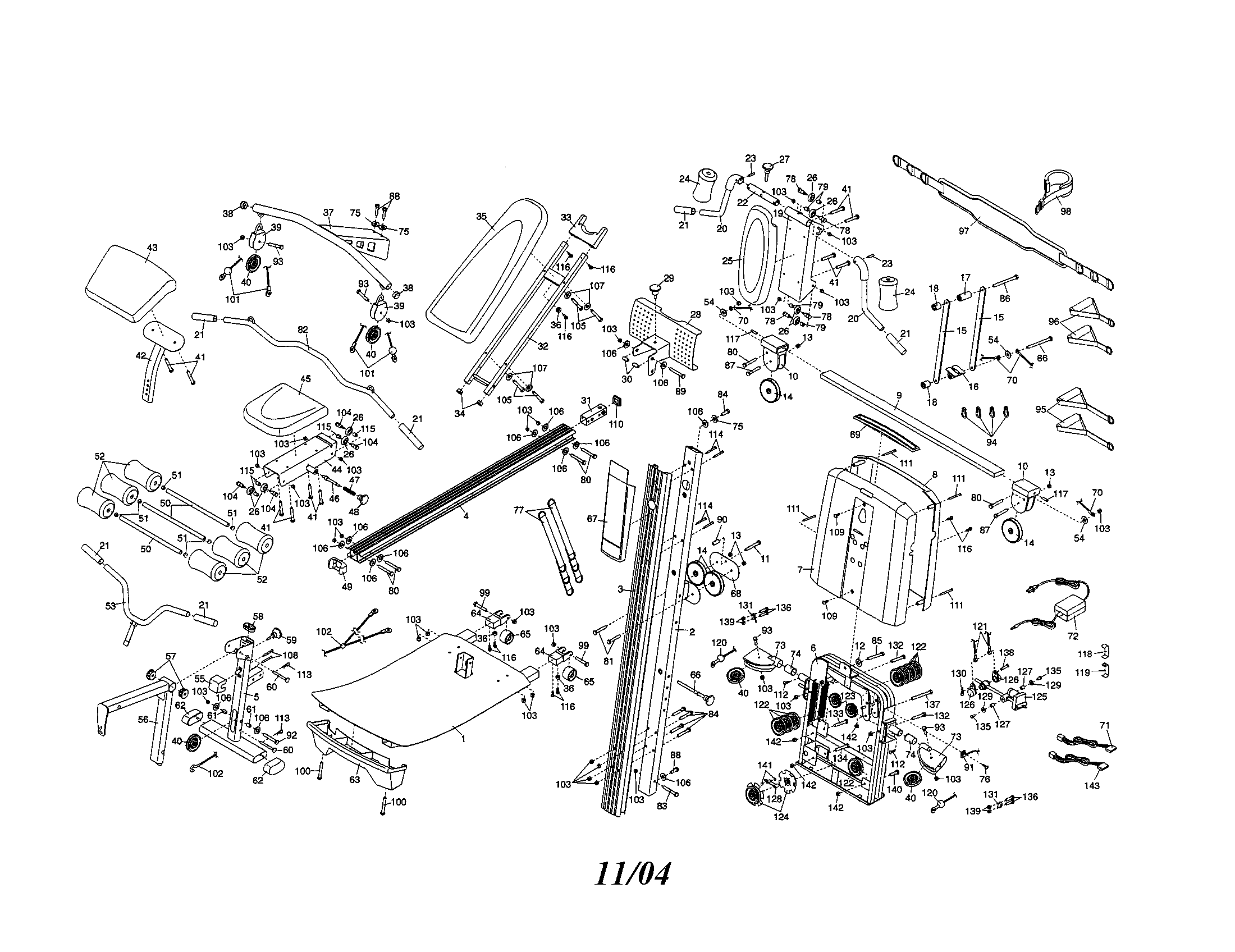 Weider WESY78734 weight system diagram
