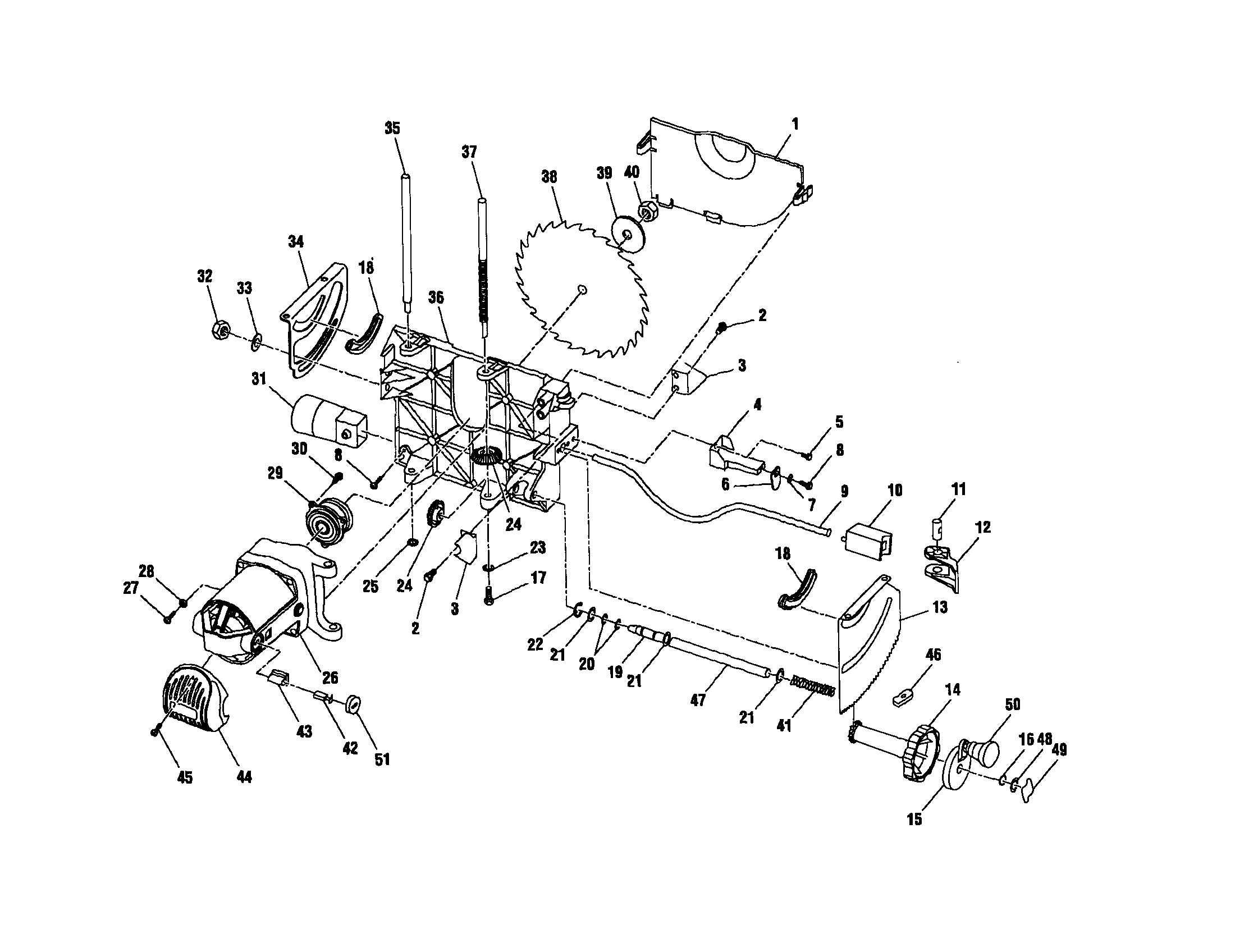 Emerson TS2400LS blade/cover/motor/brush diagram