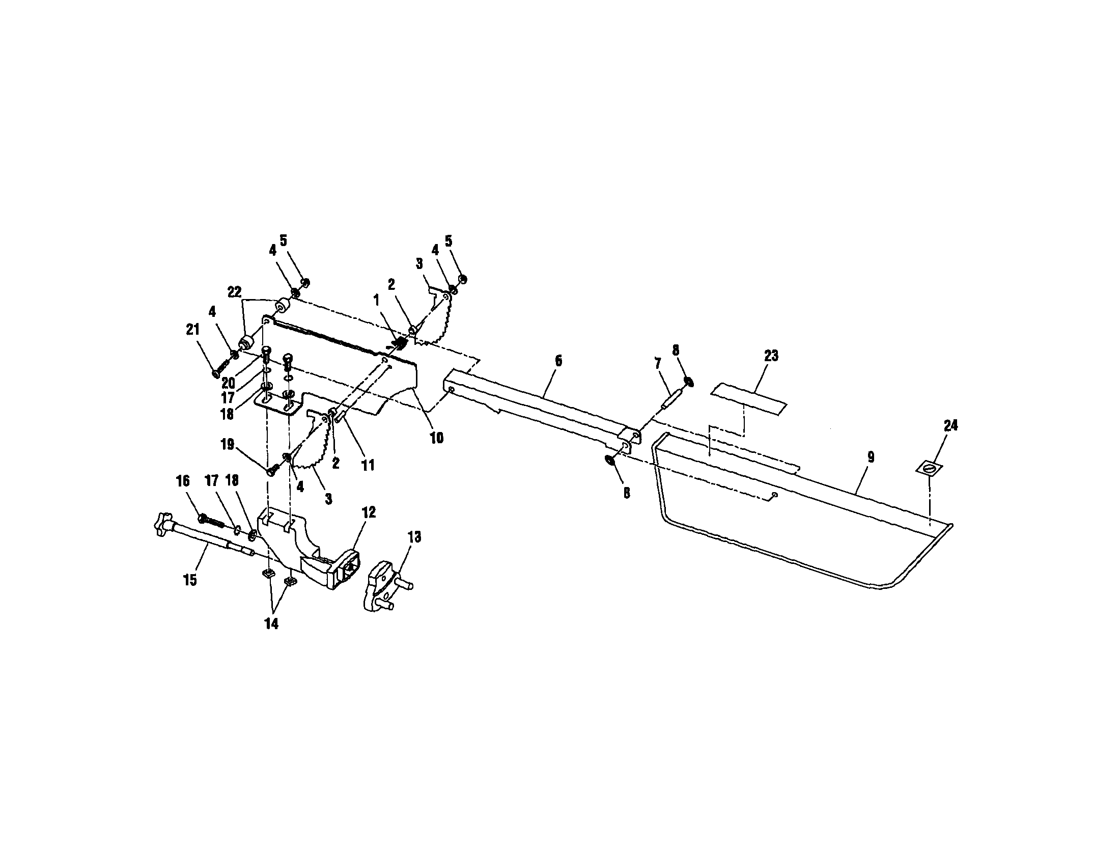 Emerson TS2400LS guard support/saw guard diagram