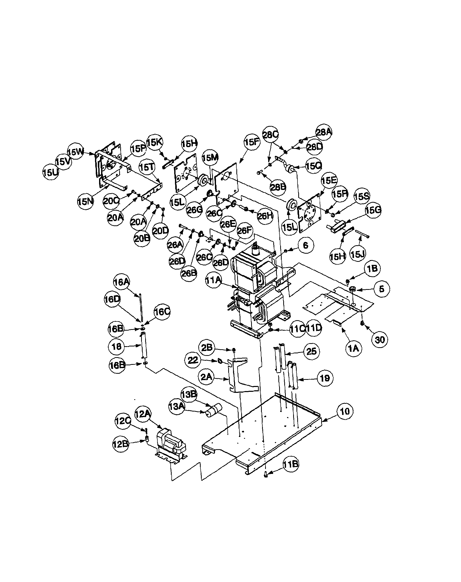 Lincoln PRECISION TIG 185 (11105 TO 11109) center assembly diagram