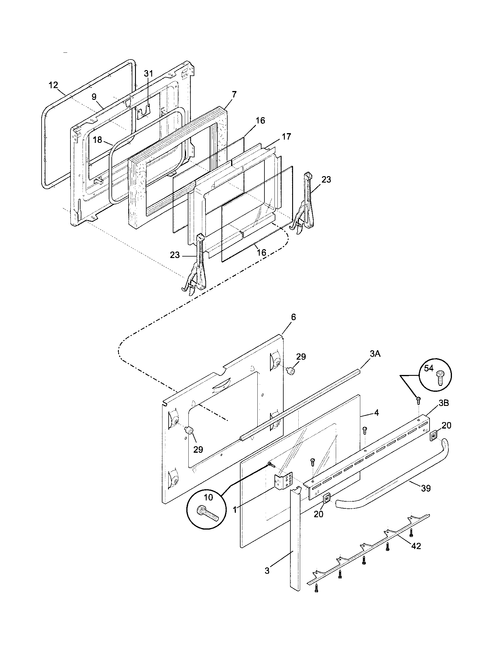 Frigidaire FCS388CEBC door diagram