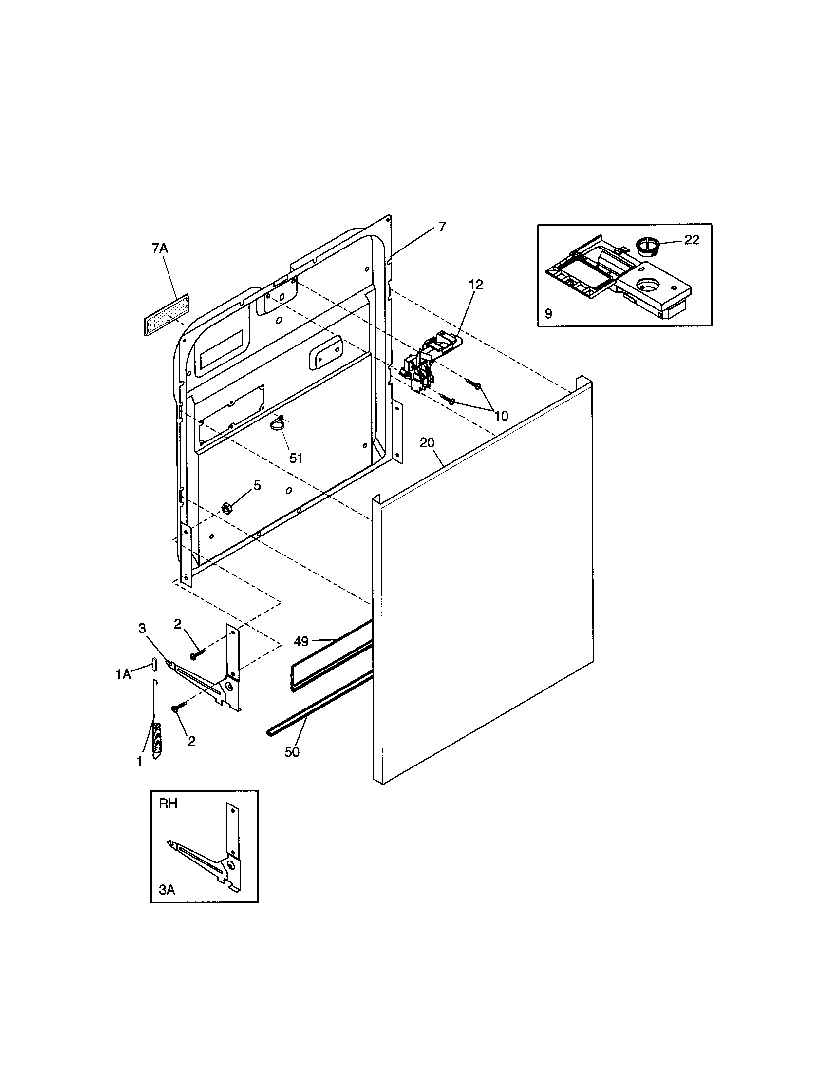 Kenmore 58714132101 door diagram