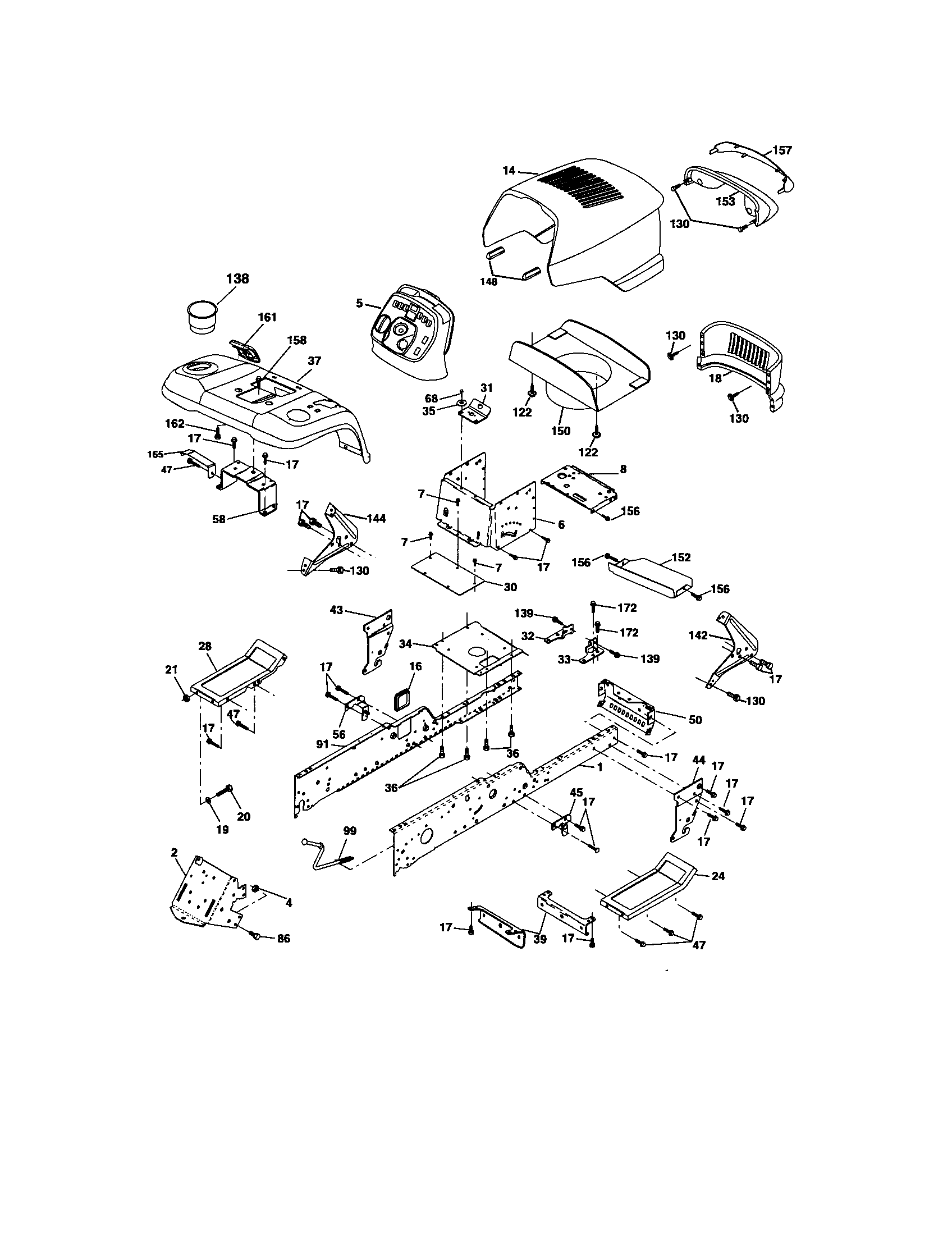 Craftsman 917276320 chassis and enclosures diagram