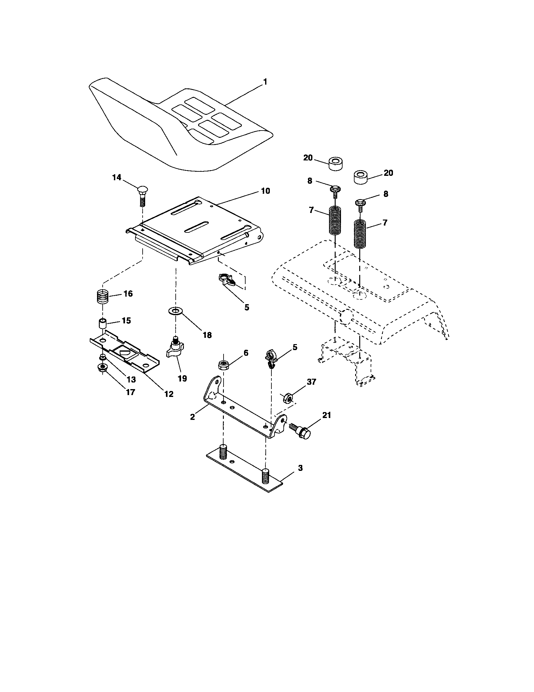Craftsman 917276320 seat assembly diagram