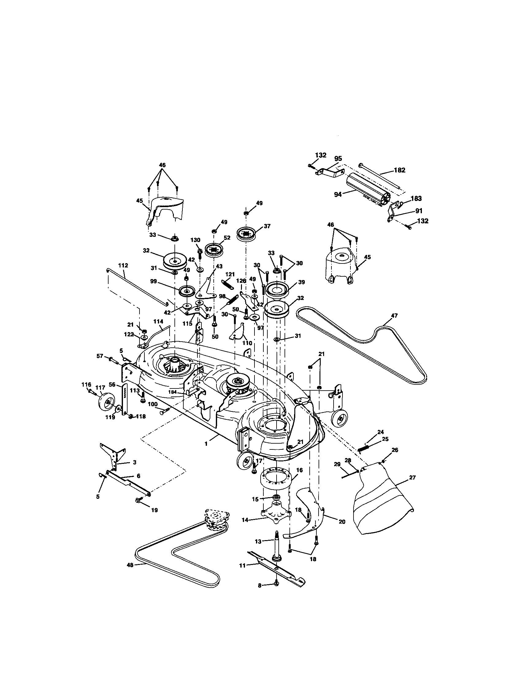 Craftsman 917276320 mower deck diagram