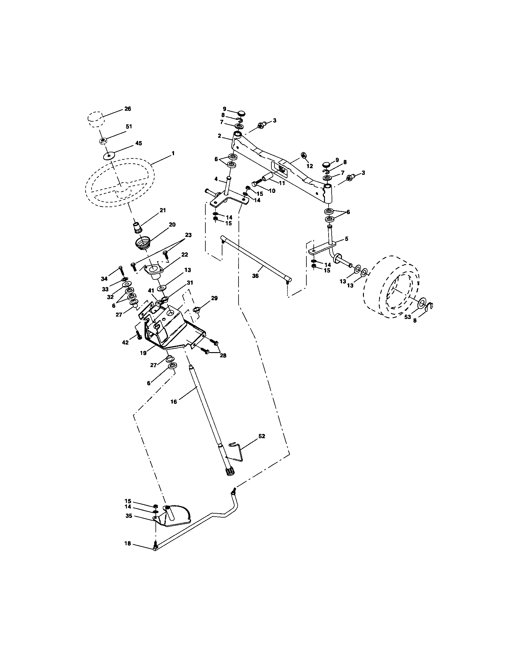 Craftsman 917276310 steering assembly diagram