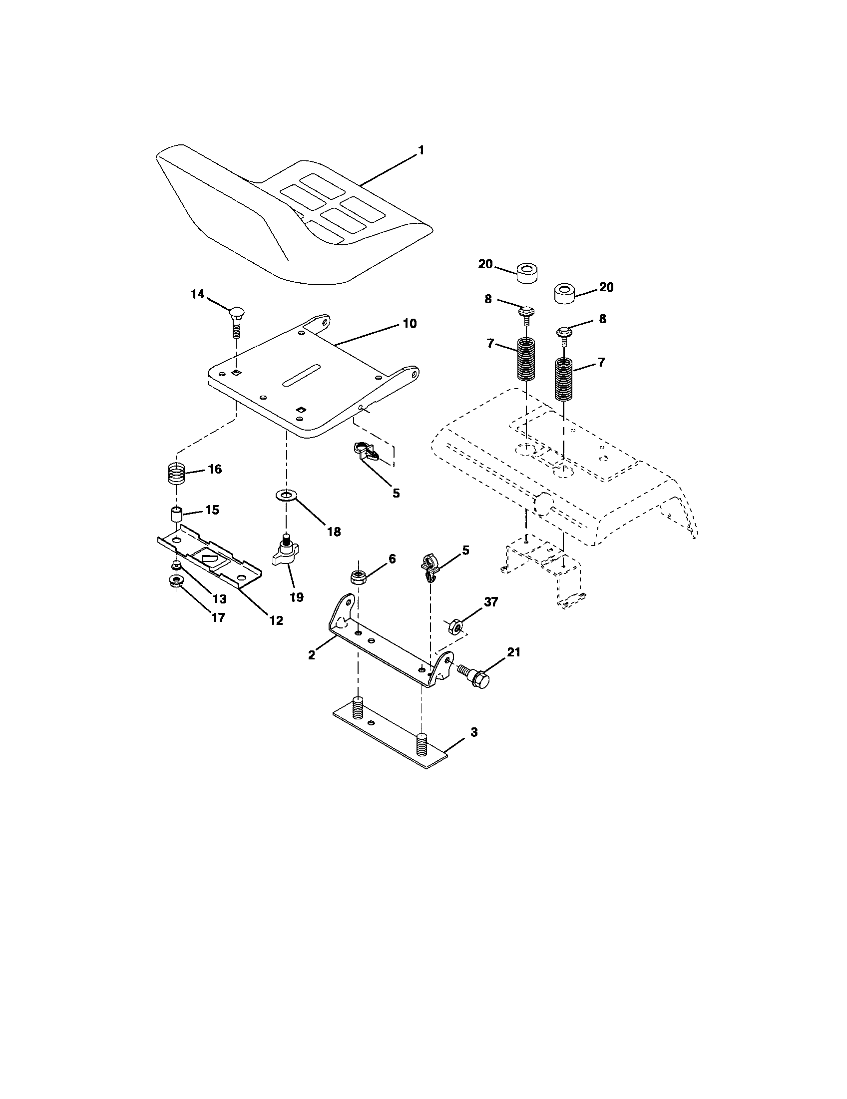 Craftsman 917276310 seat assembly diagram