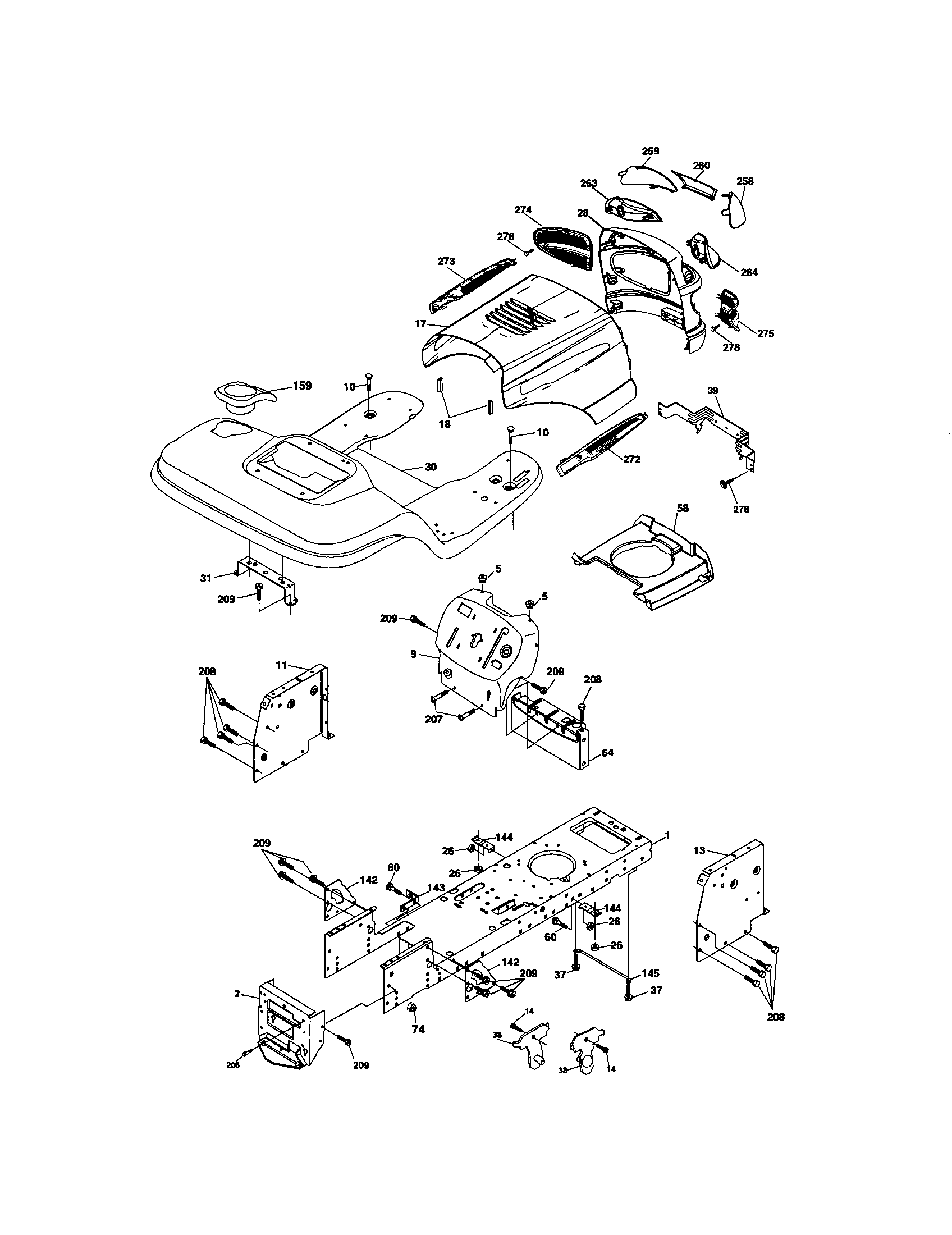 Craftsman 917275820 chassis and enclosures diagram
