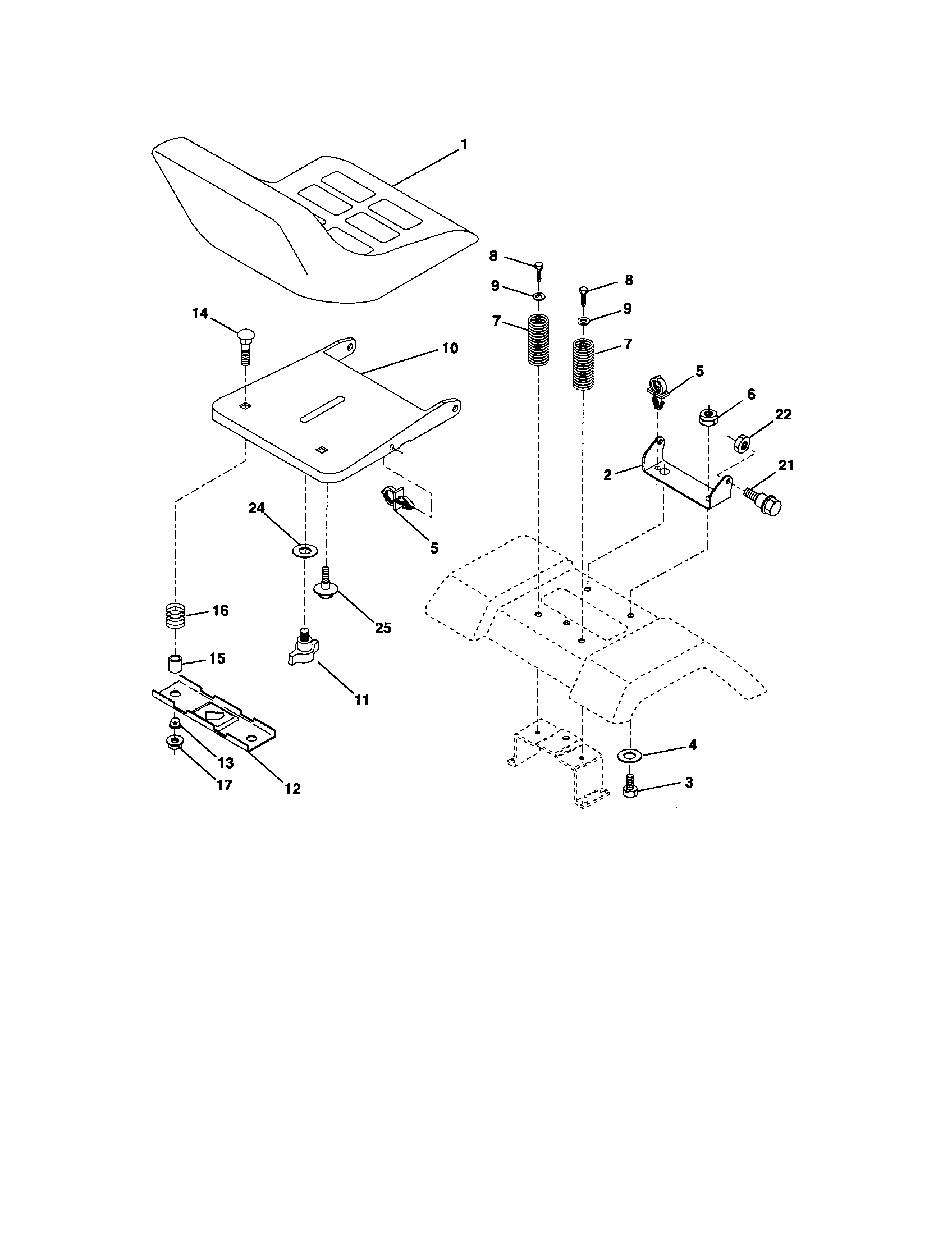 Craftsman 917275820 seat assembly diagram