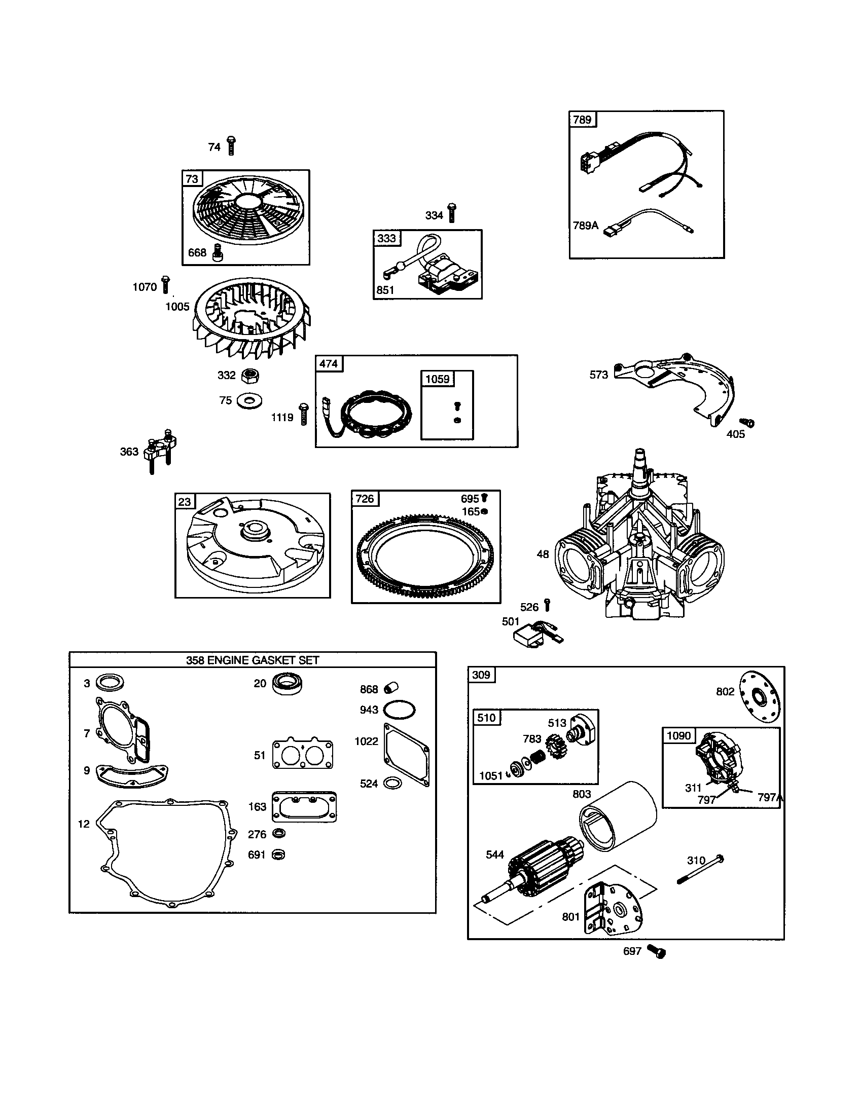 Craftsman 917276310 short block/motor-starter diagram