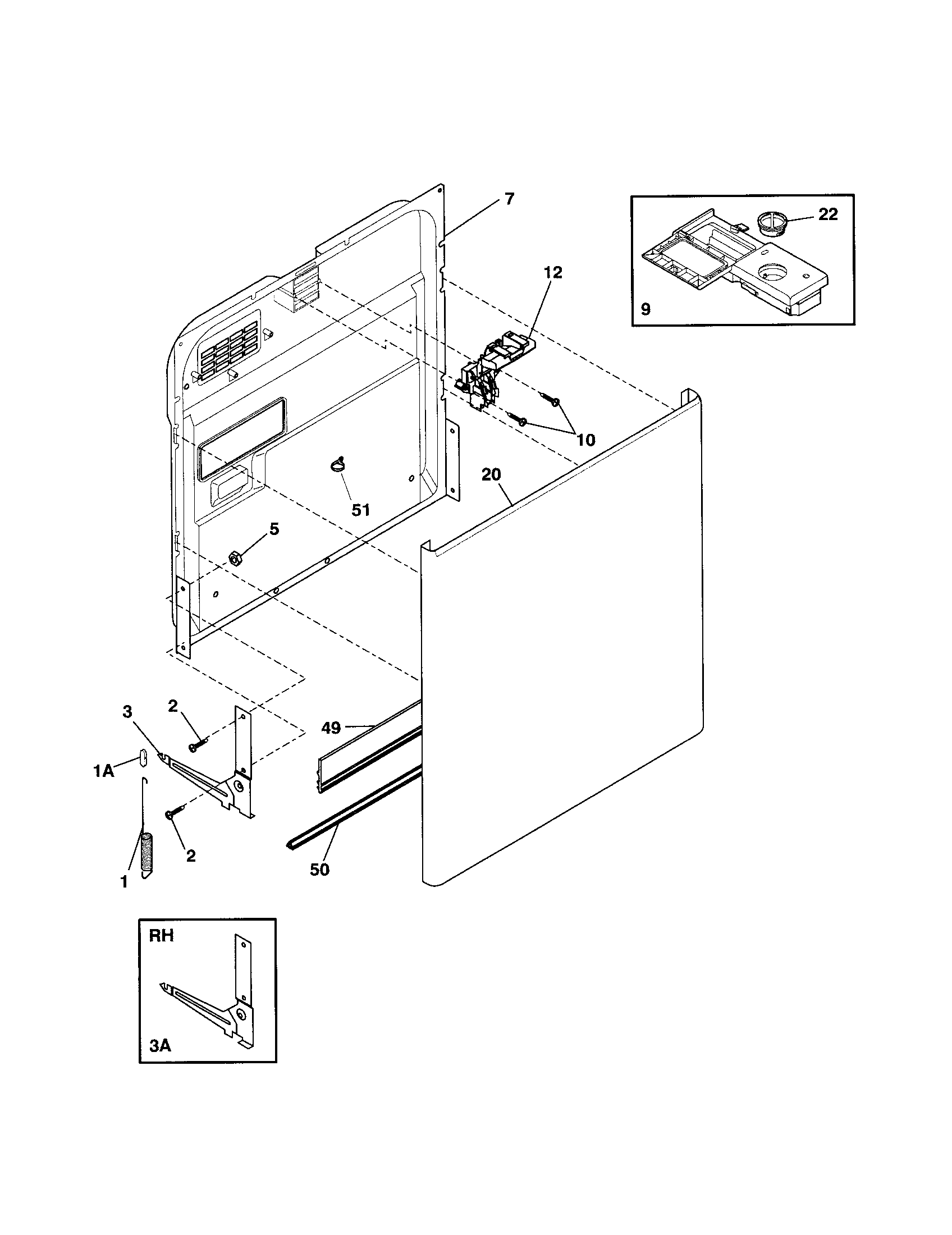 Kenmore 58715169400 door diagram