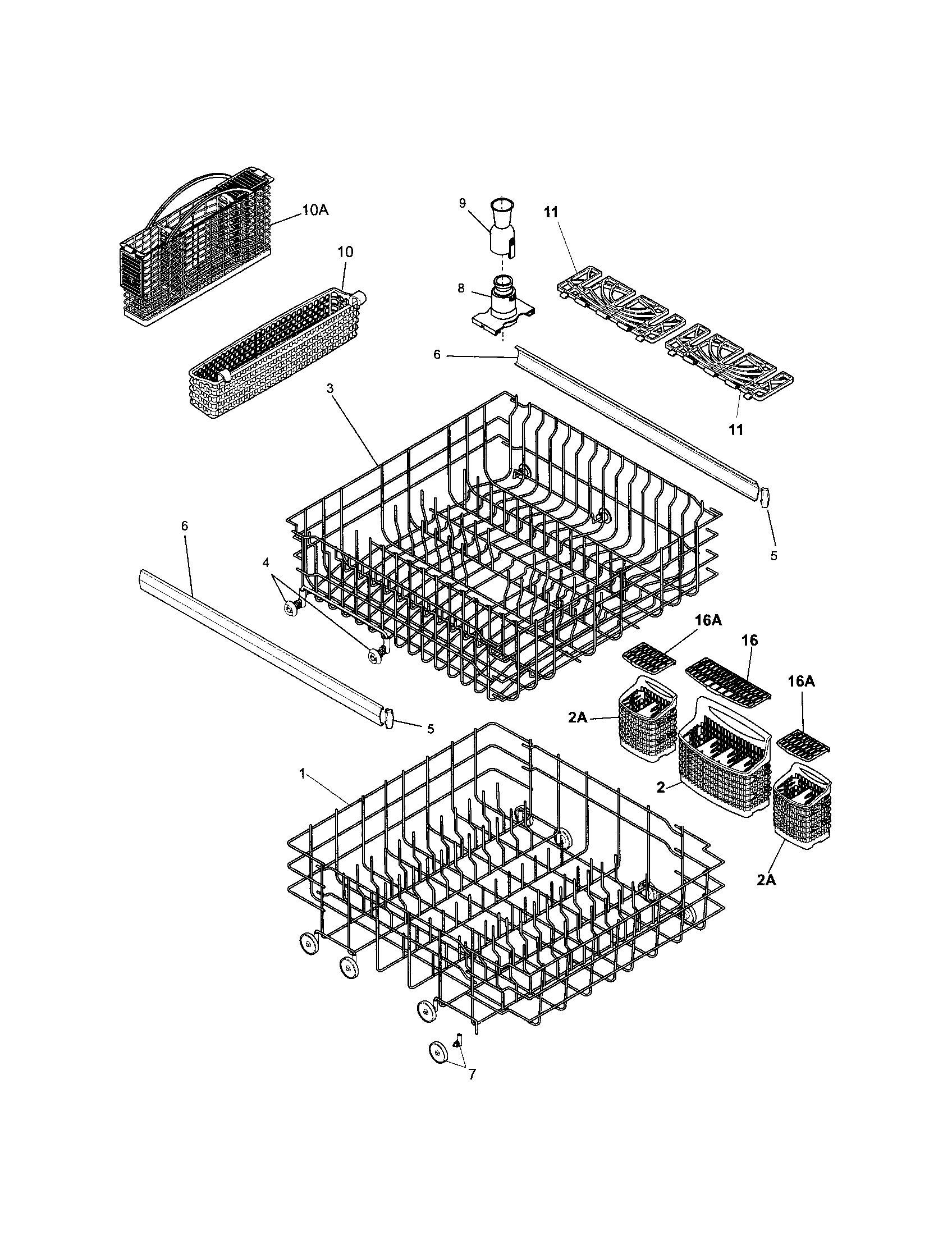 Kenmore 58715169400 racks diagram