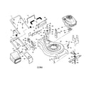 Craftsman 917377665 handle/engine/housing/grassbag diagram