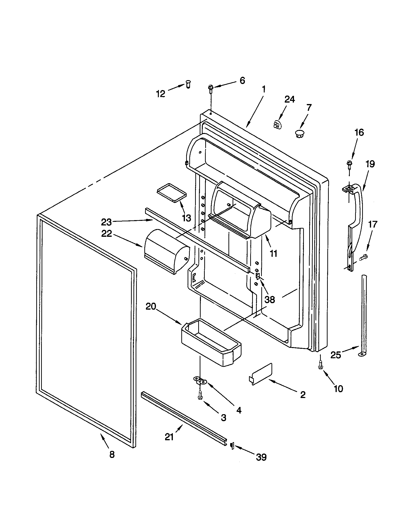 Kenmore 10668205890 refrigerator door diagram