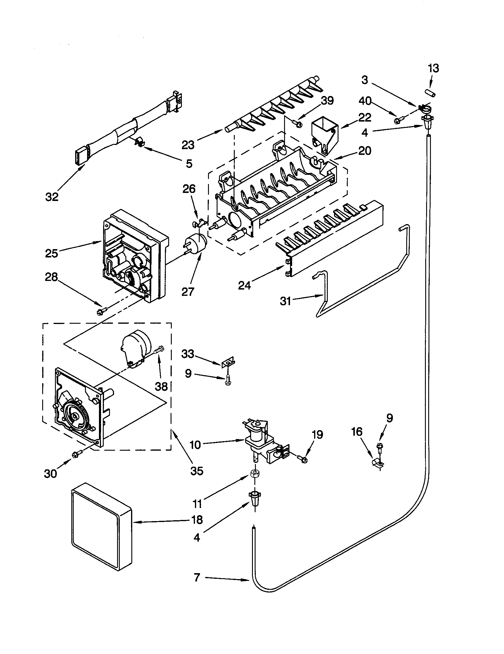 Kenmore 10668205890 icemaker diagram