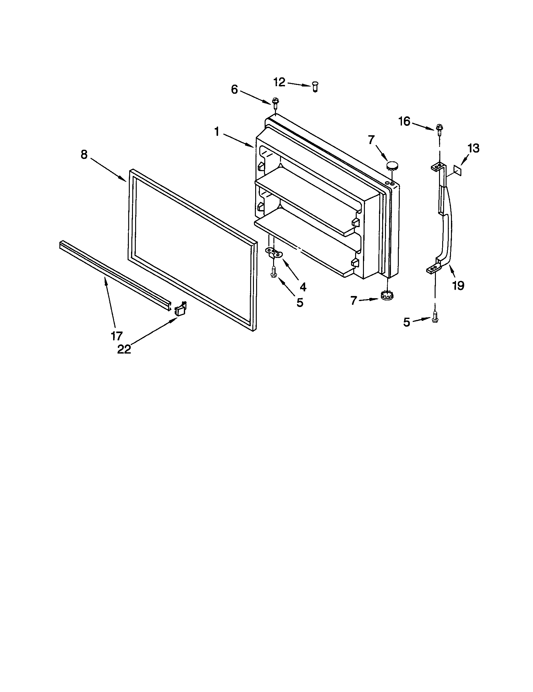 Kenmore 10668205890 freezer door diagram