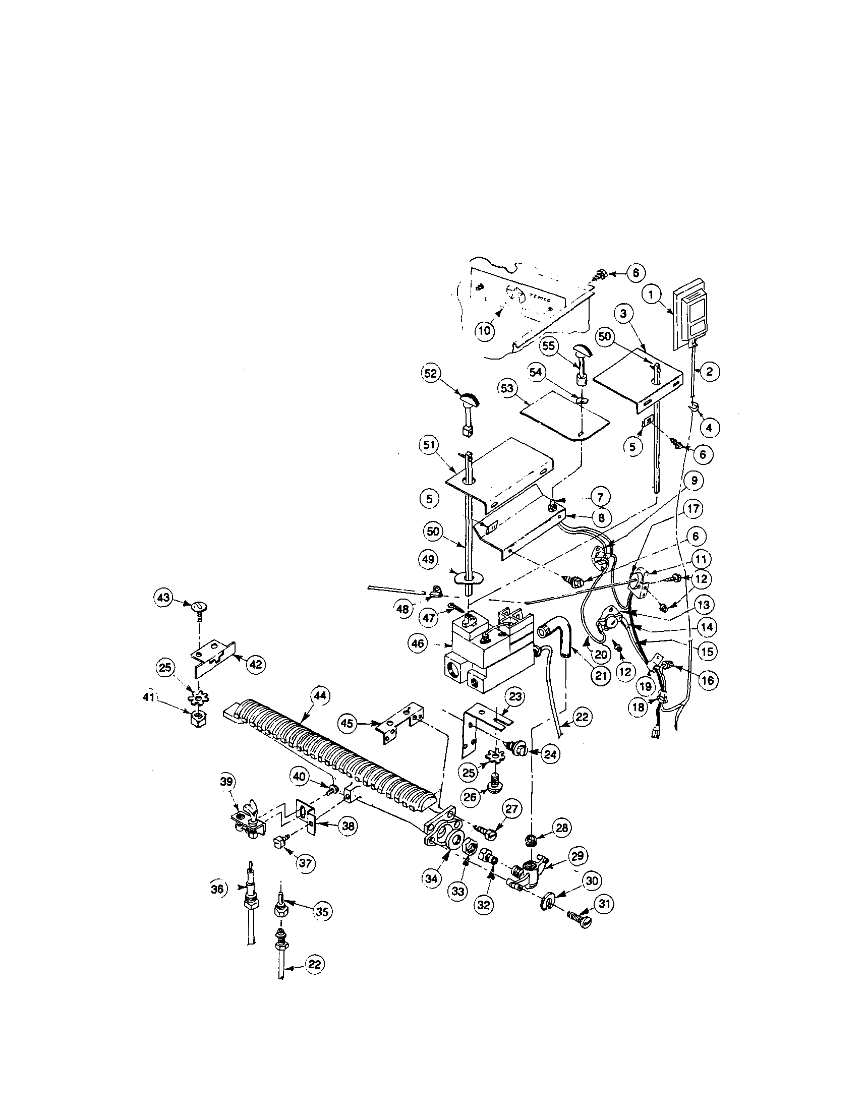 Kenmore 138737701 burner and control assembly diagram