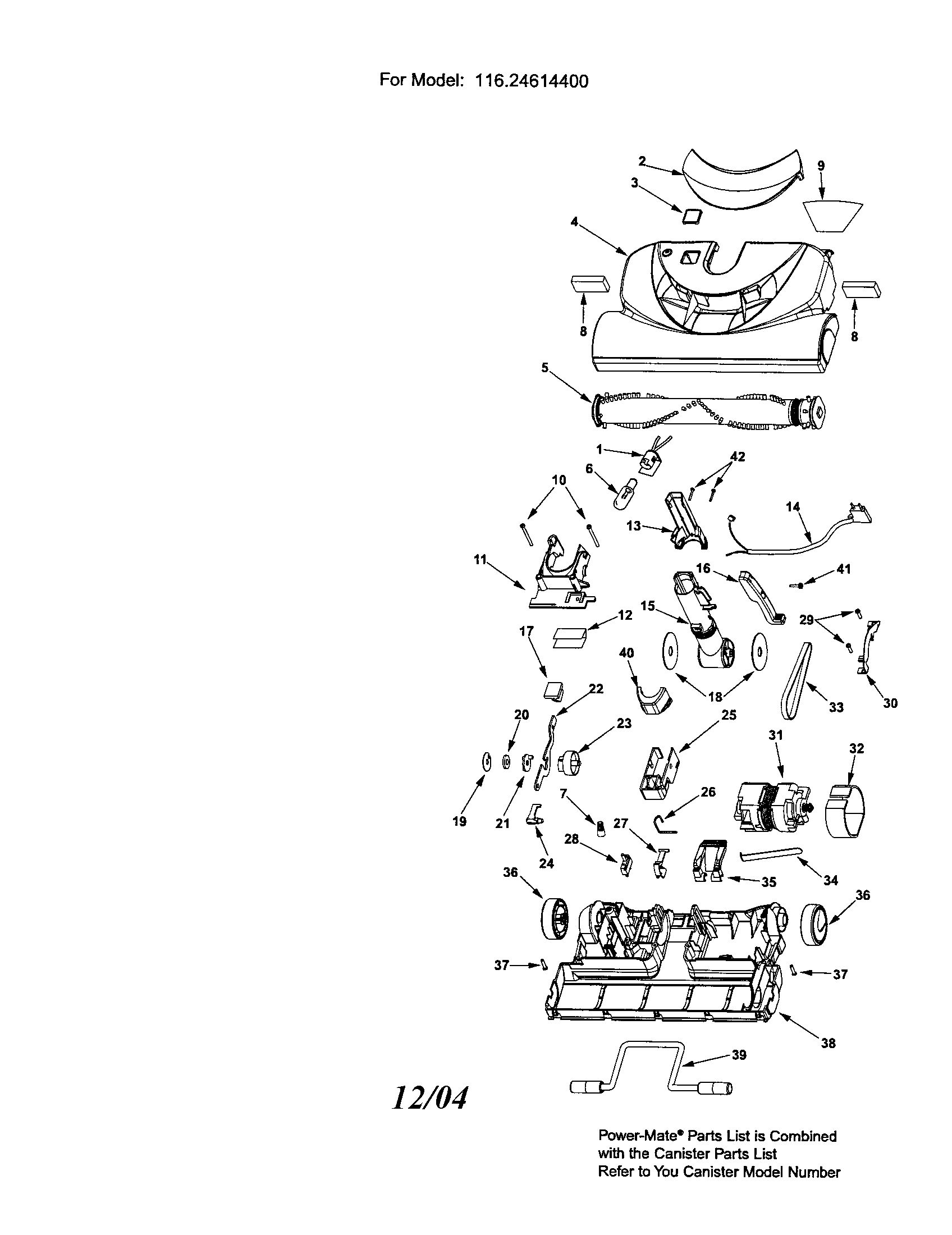 Kenmore 11654614400 power-mate diagram