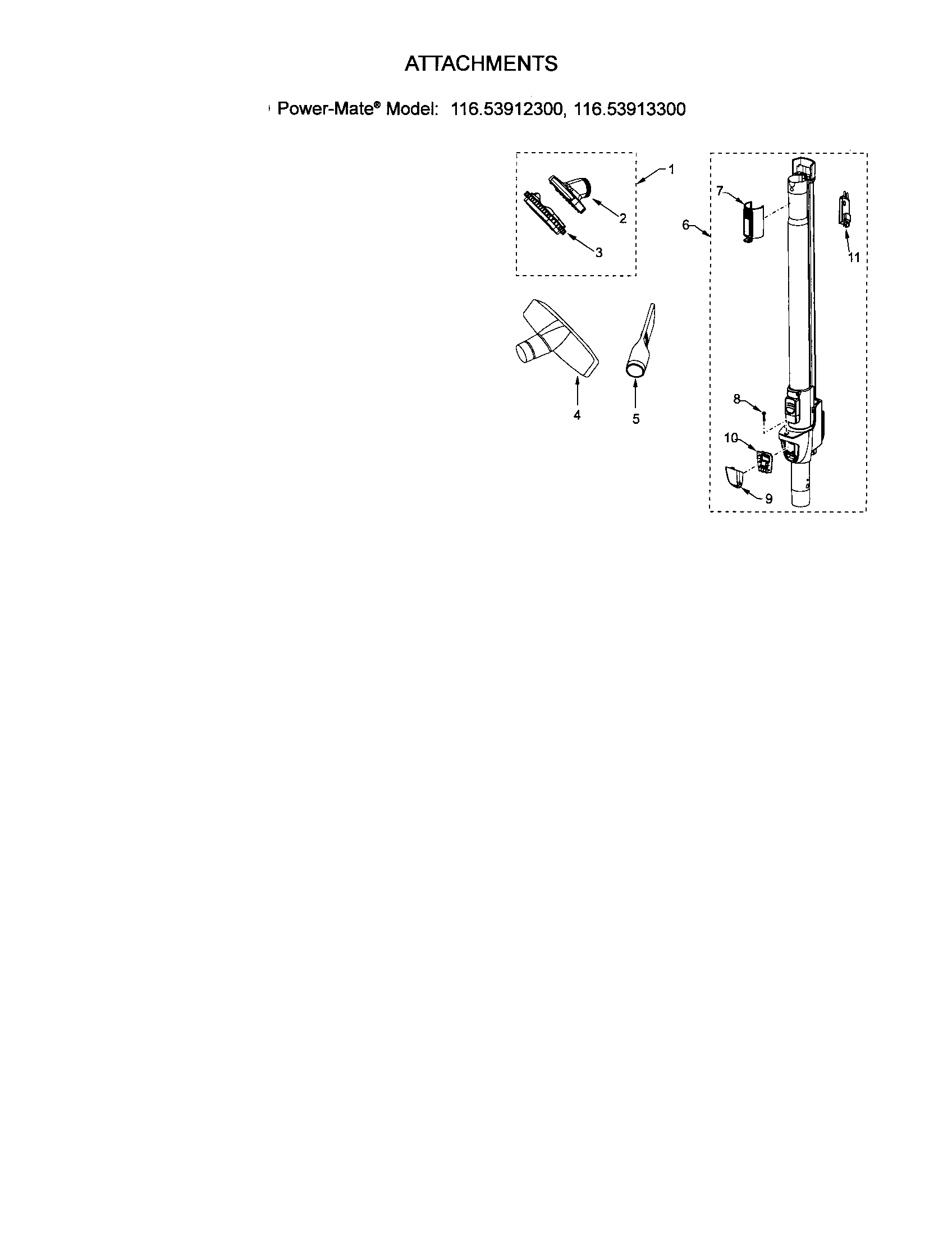Kenmore 11623912300 attachments diagram